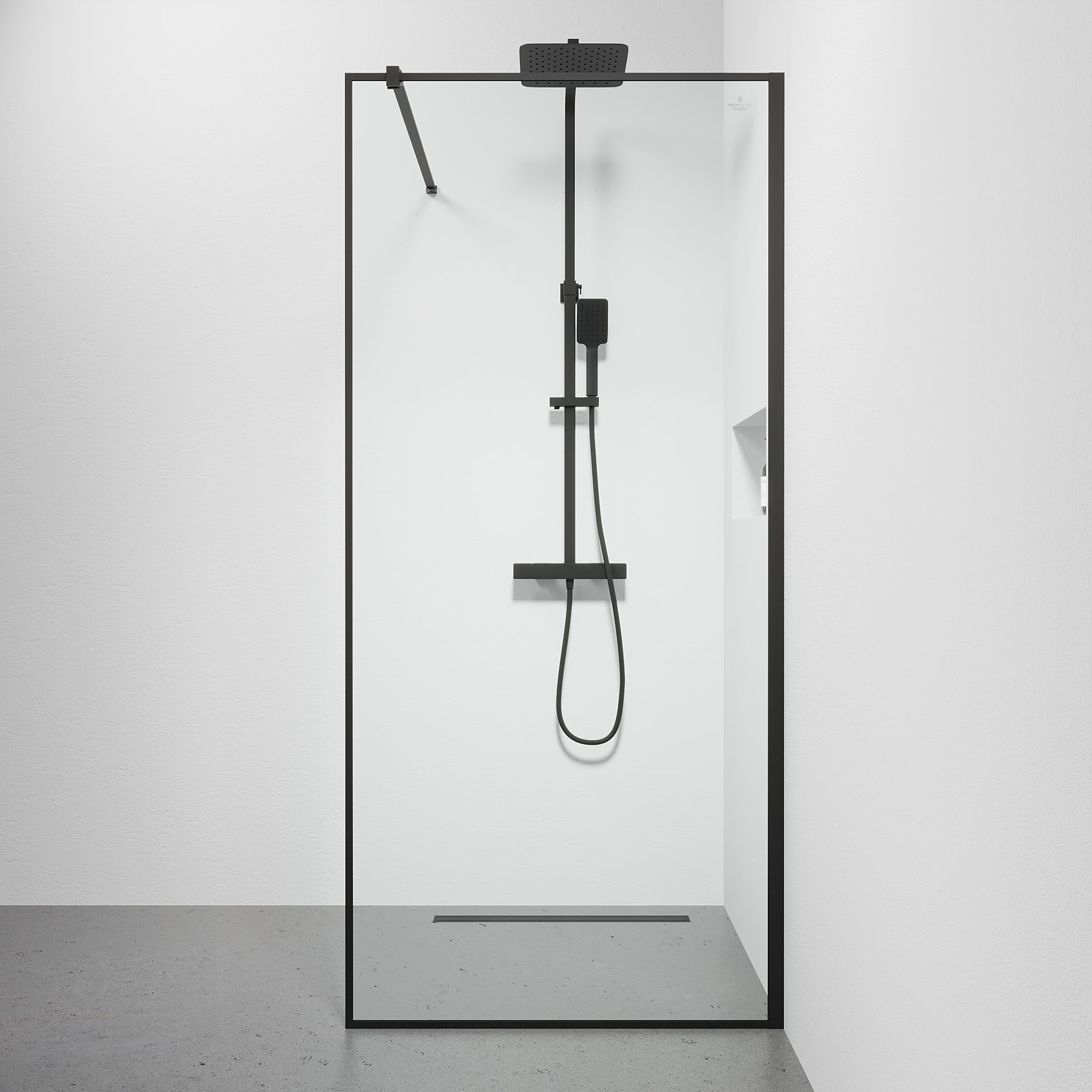 Tulsa, Shower Wall, Black Mat - 90 cm - MASTERSTORE - 8595677180800 - Shower Wall - 42 - 090 - 13 - 02 - 02 - 8595677180800