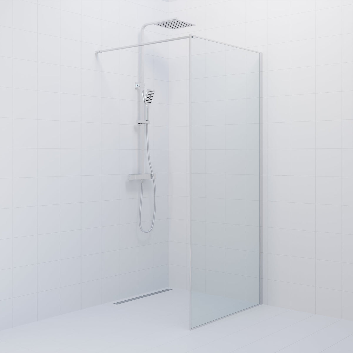 Tulsa, Shower Wall, Chrome - 90 cm - MASTERSTORE - 8595677180794 - Shower Wall - 42 - 090 - 13 - 60 - 02 - 8595677180794