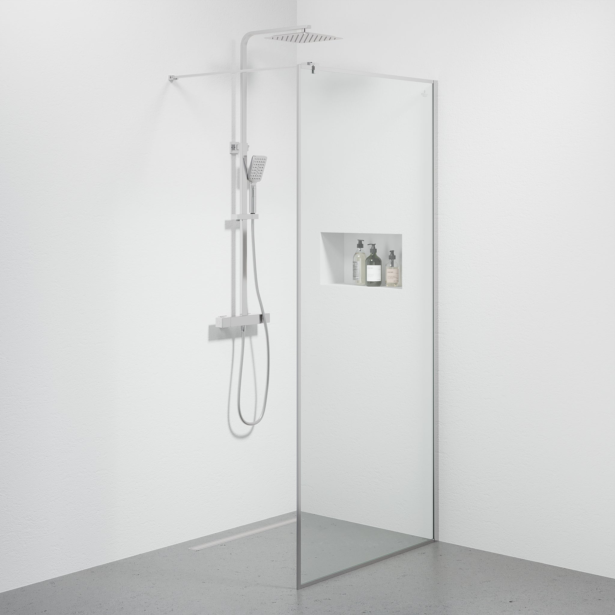 Tulsa, Shower Wall, Chrome - 90 cm - MASTERSTORE - 8595677180794 - Shower Wall - 42 - 090 - 13 - 60 - 02 - 8595677180794