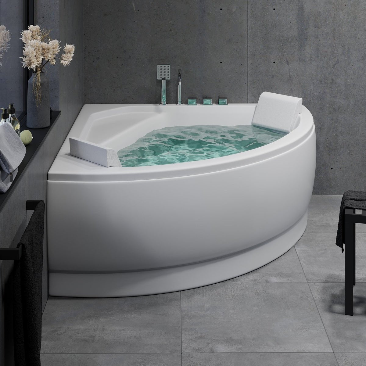 Hörnbadkar Ulstrup med frontpanel - Inbyggnadsbadkar - BATH DELUXE - EXCLUSIVE - 47 - 140 - 01 - 11 - 30 - BATHDELUXE SWEDEN