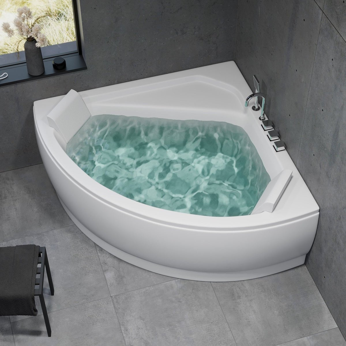 Hörnbadkar Ulstrup med frontpanel - Inbyggnadsbadkar - BATH DELUXE - EXCLUSIVE - 47 - 140 - 01 - 11 - 30 - BATHDELUXE SWEDEN