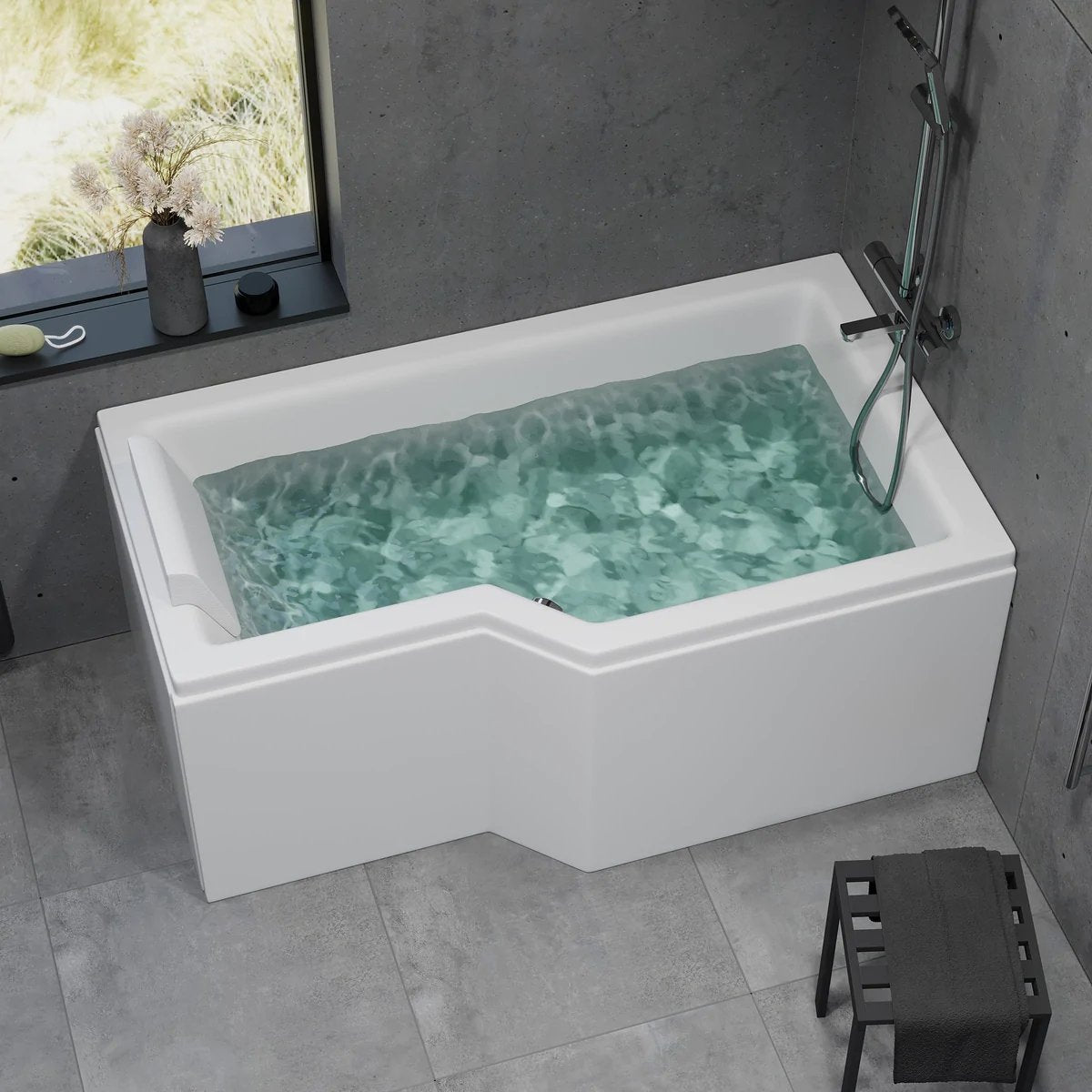Hörnbadkar Svensmarke med frontpanel - Inbyggnadsbadkar - BATH DELUXE - EXCLUSIVE - 47 - 150 - 04 - 11 - 30 - BATHDELUXE SWEDEN