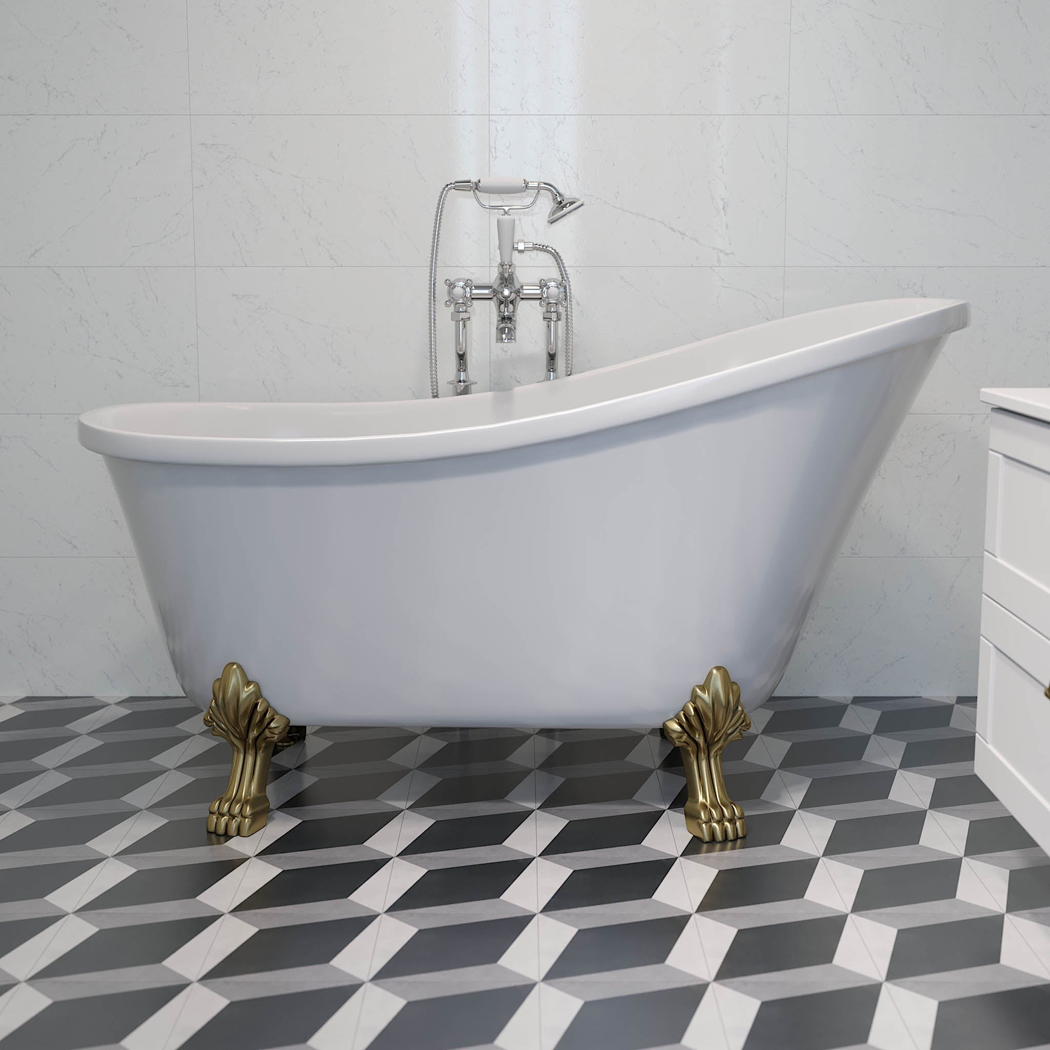 Svinkløv, Bathtub Set - Code, Brass Shiny - 150 cm - MASTERSTORE - 8595677175813 - Bathtub - 47-150-65-64-40 - 8595677175813