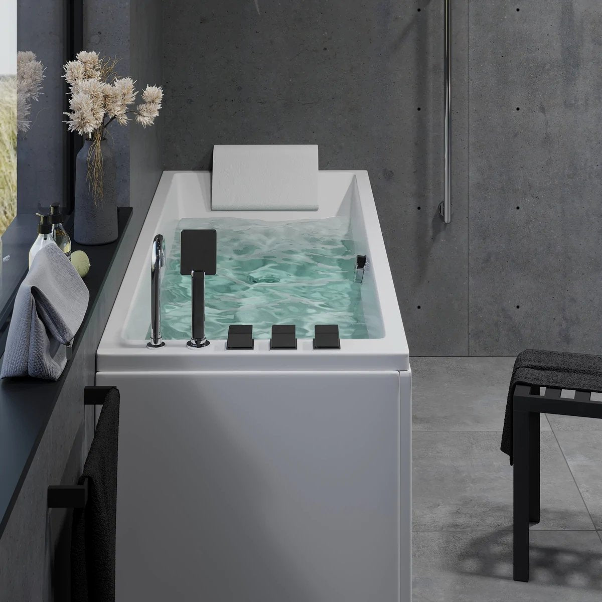 Svaneke, Bathtub Set - Code, White Glossy - 160 cm - MASTERSTORE - 8595677170528 - Bathtub Set - Code - 47 - 160 - 02 - 11 - 30 - 8595677170528