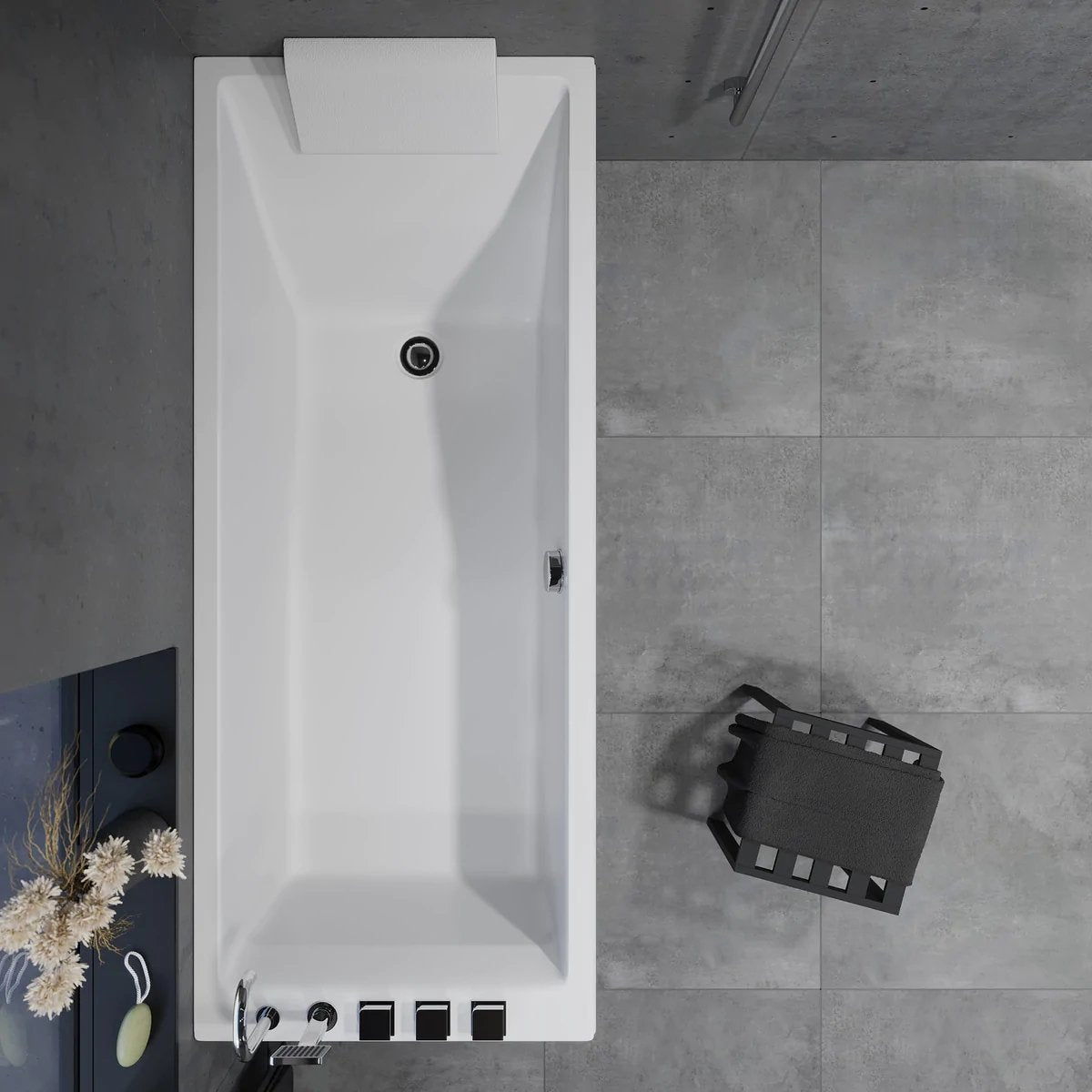 Svaneke, Bathtub Set - Code, White Glossy - 160 cm - MASTERSTORE - 8595677170528 - Bathtub Set - Code - 47 - 160 - 02 - 11 - 30 - 8595677170528