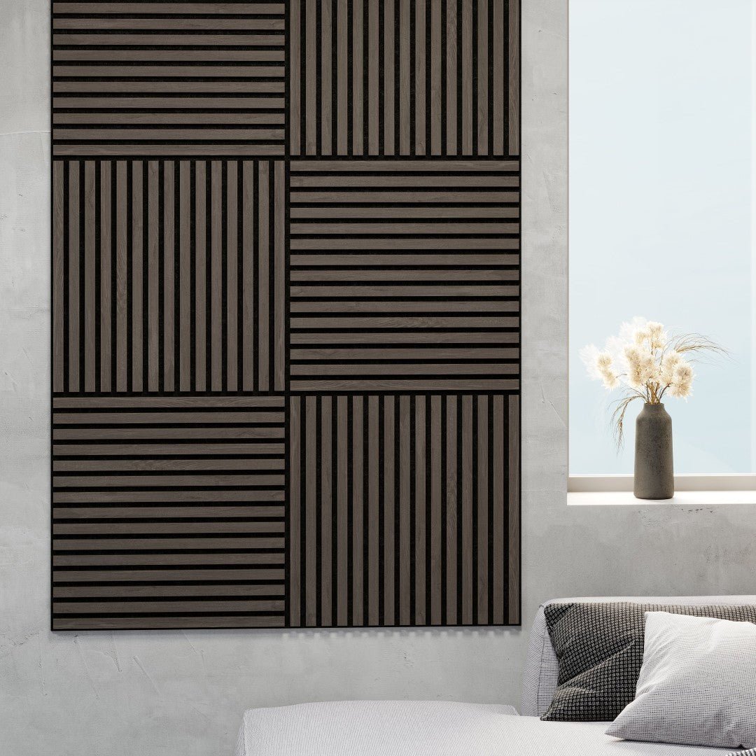Akustikpanel 60 x 60 cm - 12 mm - valnöt - Vasavik - Akustikpaneler - Panel Deluxe - Vasavik - 54-060-07-84-12 - BATHDELUXE SWEDEN