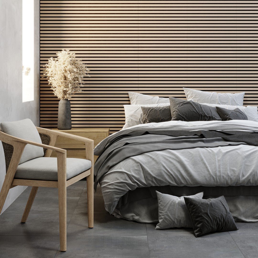 Akustikpanel 60 x 60 cm - 12 mm - naturlig ek - Vasavik - Akustikpaneler - Panel Deluxe - Vasavik - 54-060-07-86-12 - BATHDELUXE SWEDEN