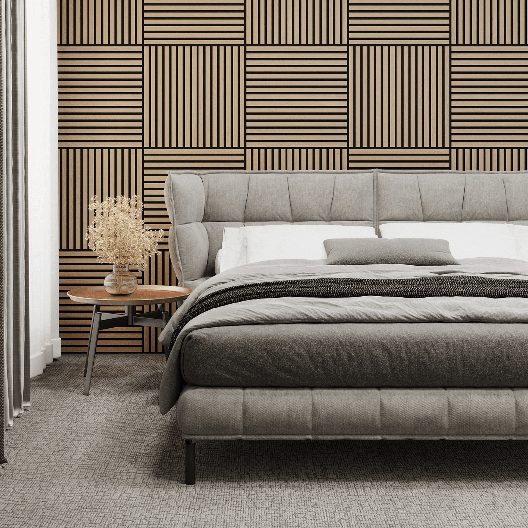 Akustikpanel 60 x 60 cm - 12 mm - naturlig ek - Vasavik - Akustikpaneler - Panel Deluxe - Vasavik - 54-060-07-86-12 - BATHDELUXE SWEDEN