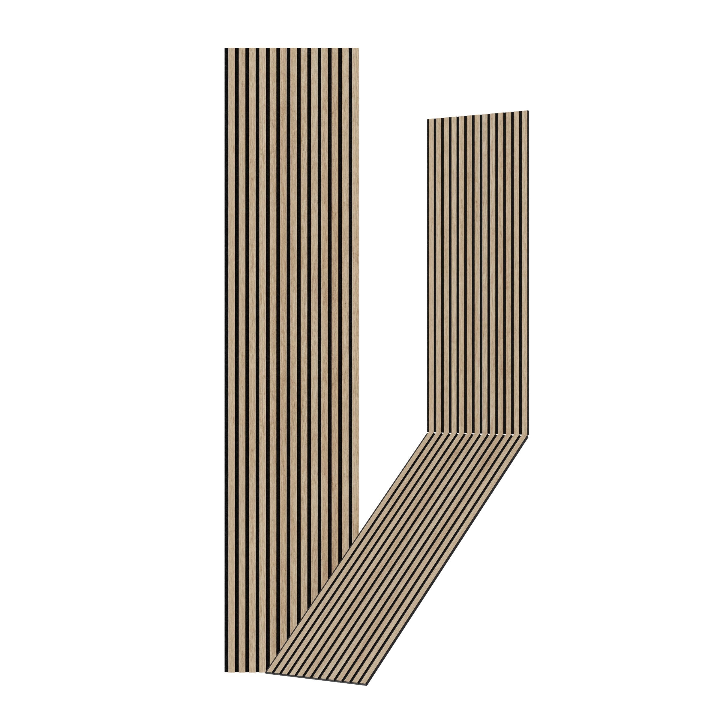Akustikpanel 240 x 52 cm - 12 mm - Ljus ek - Vasahamn