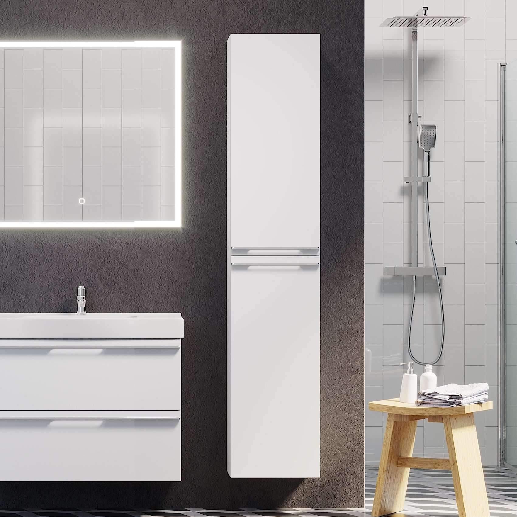 Veiholmen Högskåp, Vit Högblank - Högskåp - BATH DELUXE - PRESTIGE - 70 - 035 - 02 - 11 - 00 - BATHDELUXE SWEDEN