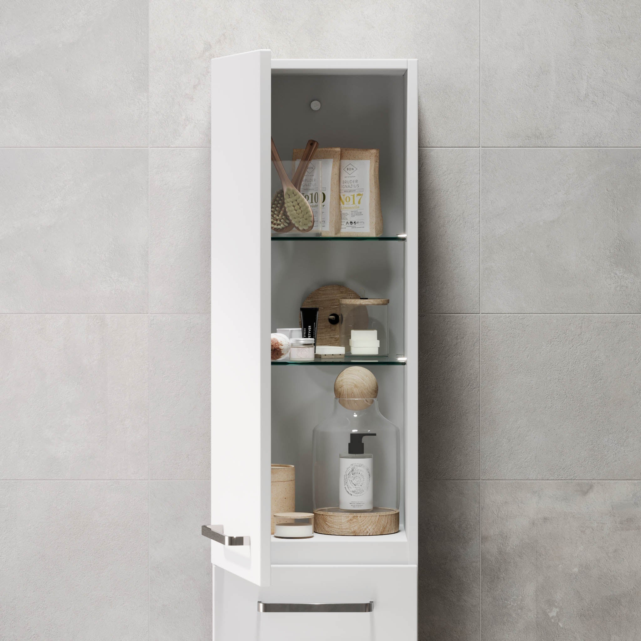 Voss Högskåp - Vit Matt - Högskåp - BATH DELUXE - PRESTIGE - 70-035-54-01-60 - BATHDELUXE SWEDEN