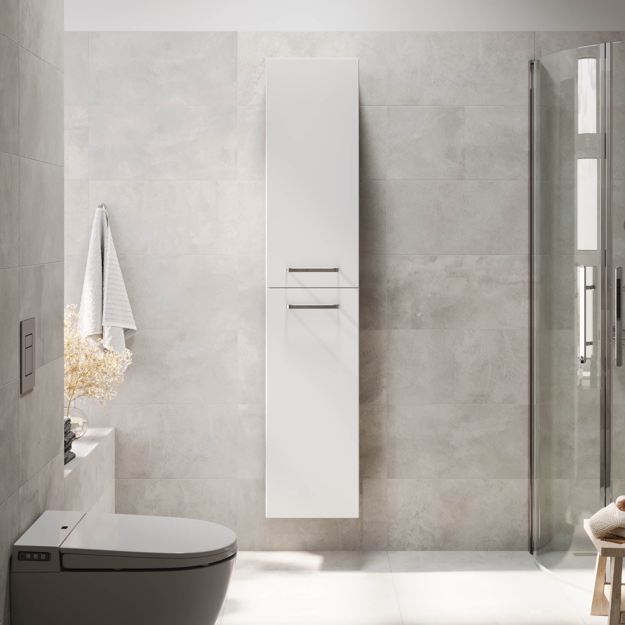 Voss Högskåp - Vit Matt - Högskåp - BATH DELUXE - PRESTIGE - 70-035-54-01-60 - BATHDELUXE SWEDEN