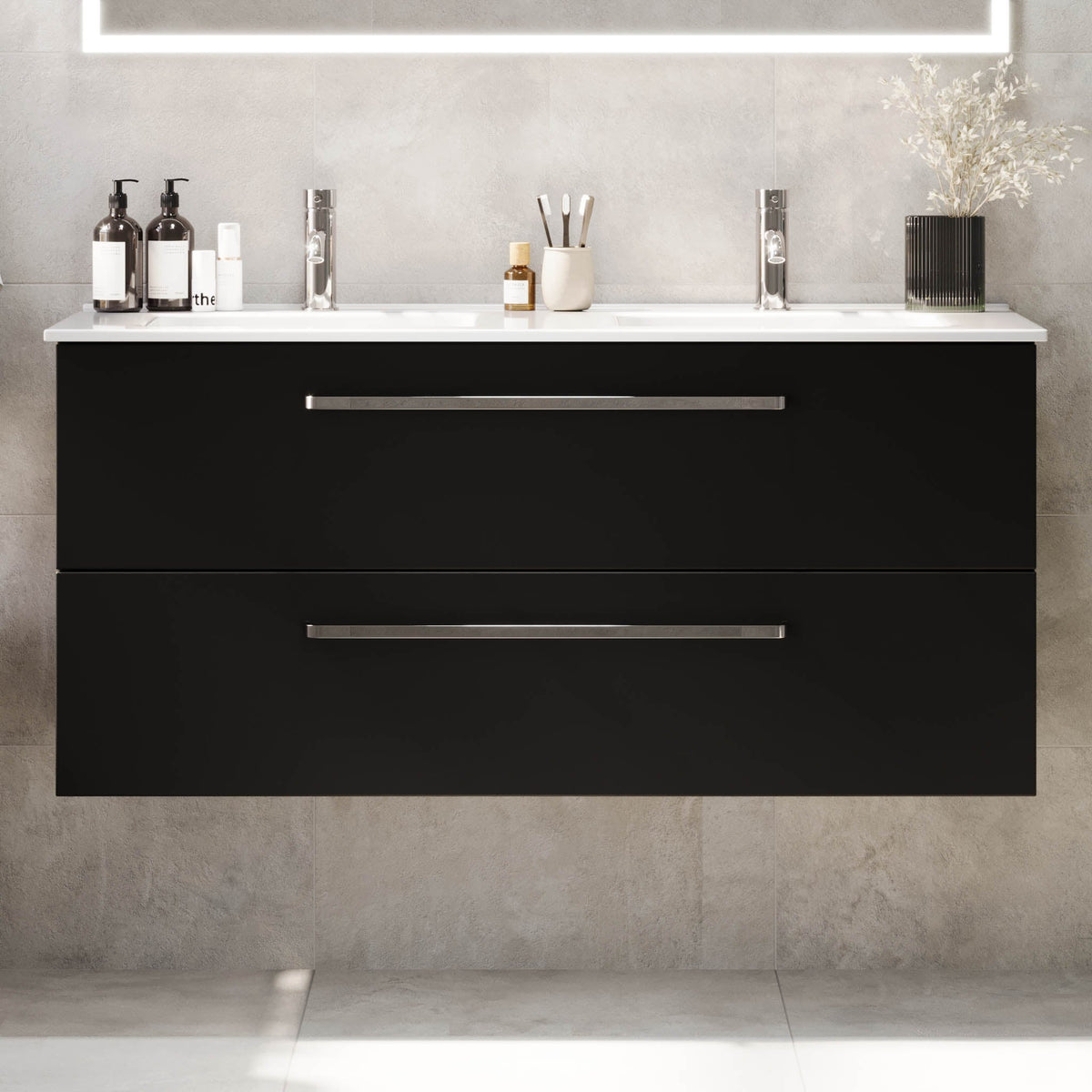 Voss, Furniture Set - Basin & Cabinet, Black Mat - 60 cm - MASTERSTORE - 8595677194357 - Furniture Set - Basin & Cabinet - 70-060-54-02-60 - 8595677194357