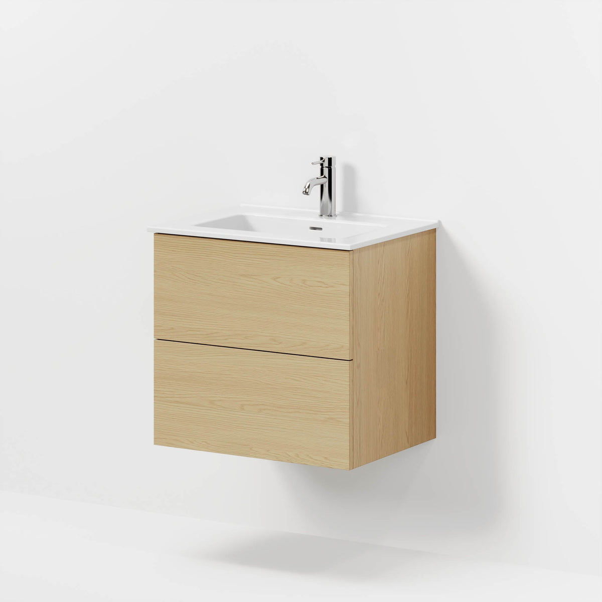 Badrumsmöbel med klassiska Fronter - 60x46x57 cm - ek - Porslin tvättställ - Vestberg - Tvättställsskåp - Bath Deluxe - Vestbjerg - 70-060-54-86-80 - BATHDELUXE SWEDEN