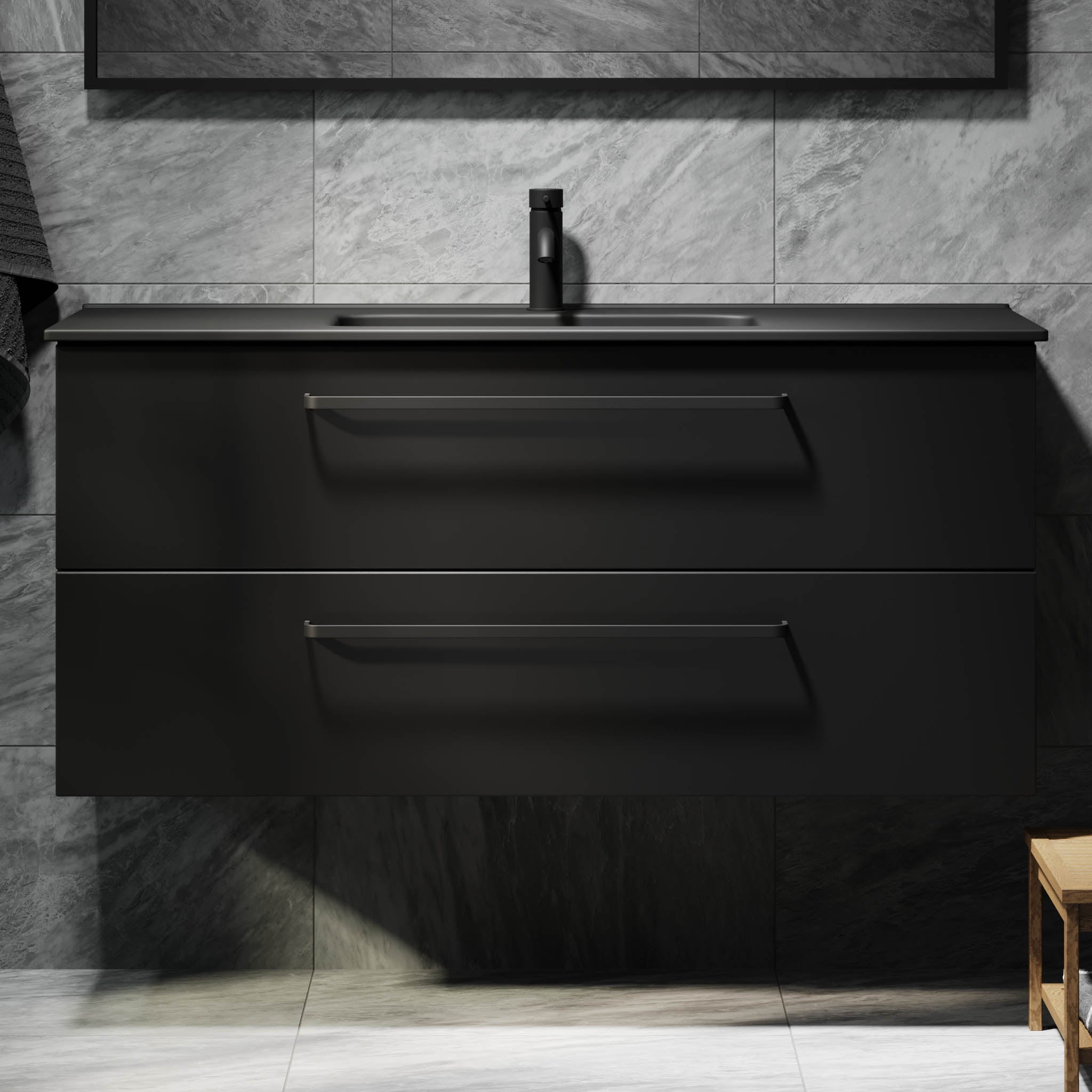 Vegsund, Furniture Set - Basin & Cabinet, Black Mat - 60 cm - MASTERSTORE - 8595677194432 - Furniture Set - Basin & Cabinet - 70-060-56-02-60 - 8595677194432