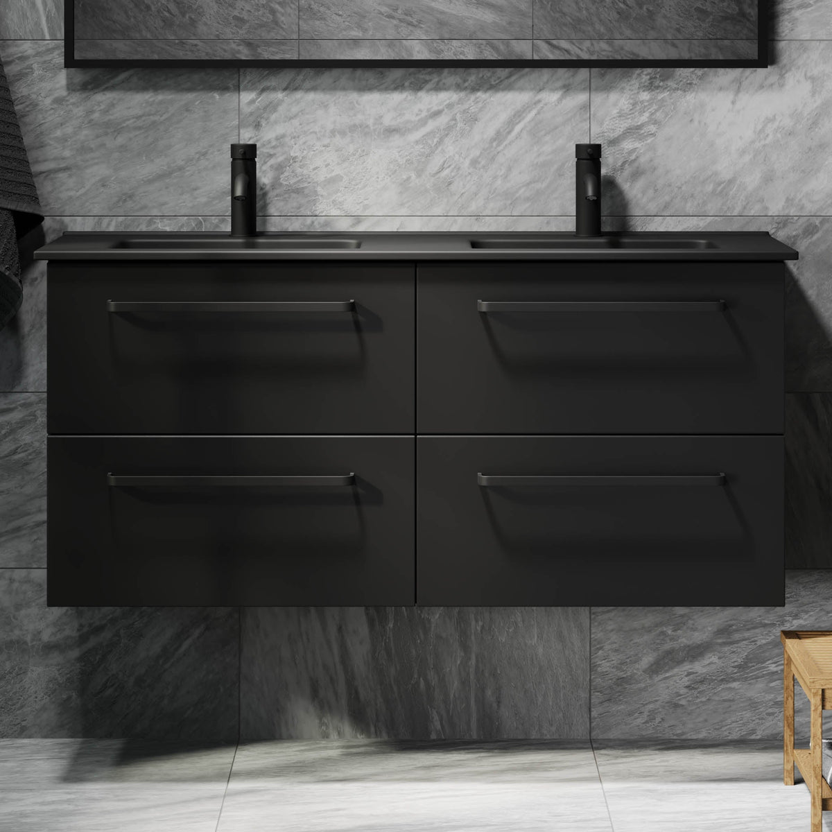 Vegsund, Furniture Set - Basin & Cabinet, Black Mat - 60 cm - MASTERSTORE - 8595677194432 - Furniture Set - Basin & Cabinet - 70-060-56-02-60 - 8595677194432