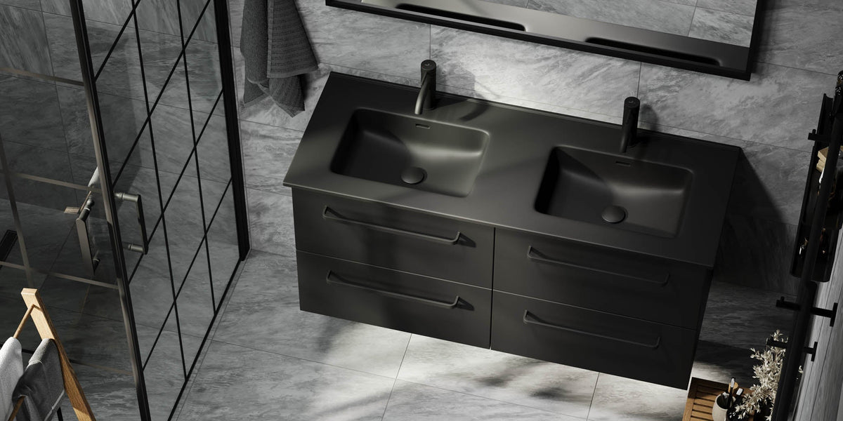 Vegsund, Furniture Set - Basin & Cabinet, Black Mat - 60 cm - MASTERSTORE - 8595677194432 - Furniture Set - Basin & Cabinet - 70-060-56-02-60 - 8595677194432
