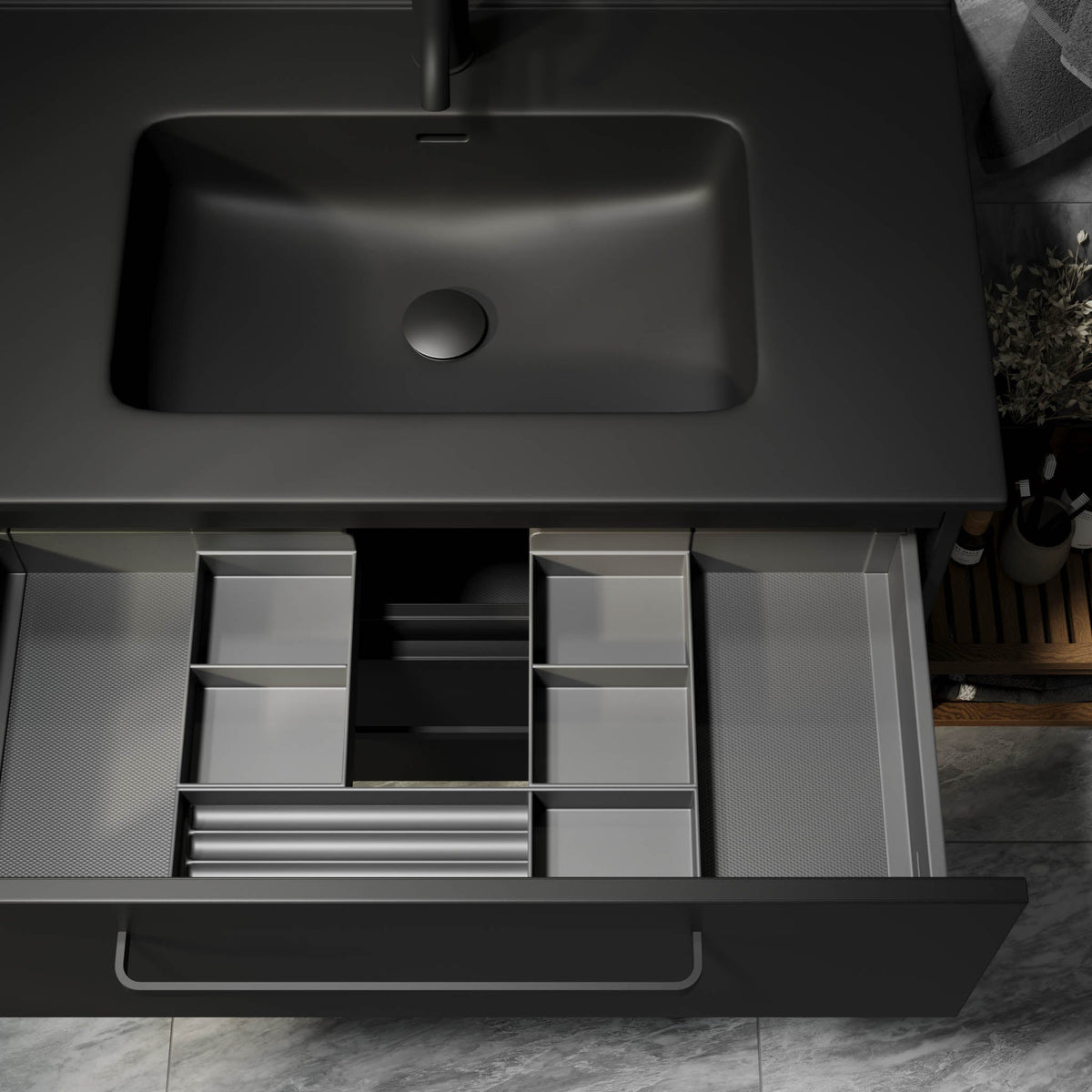 Vegsund, Furniture Set - Basin & Cabinet, Black Mat - 80 cm - MASTERSTORE - 8595677194449 - Furniture Set - Basin & Cabinet - 70-080-56-02-60 - 8595677194449