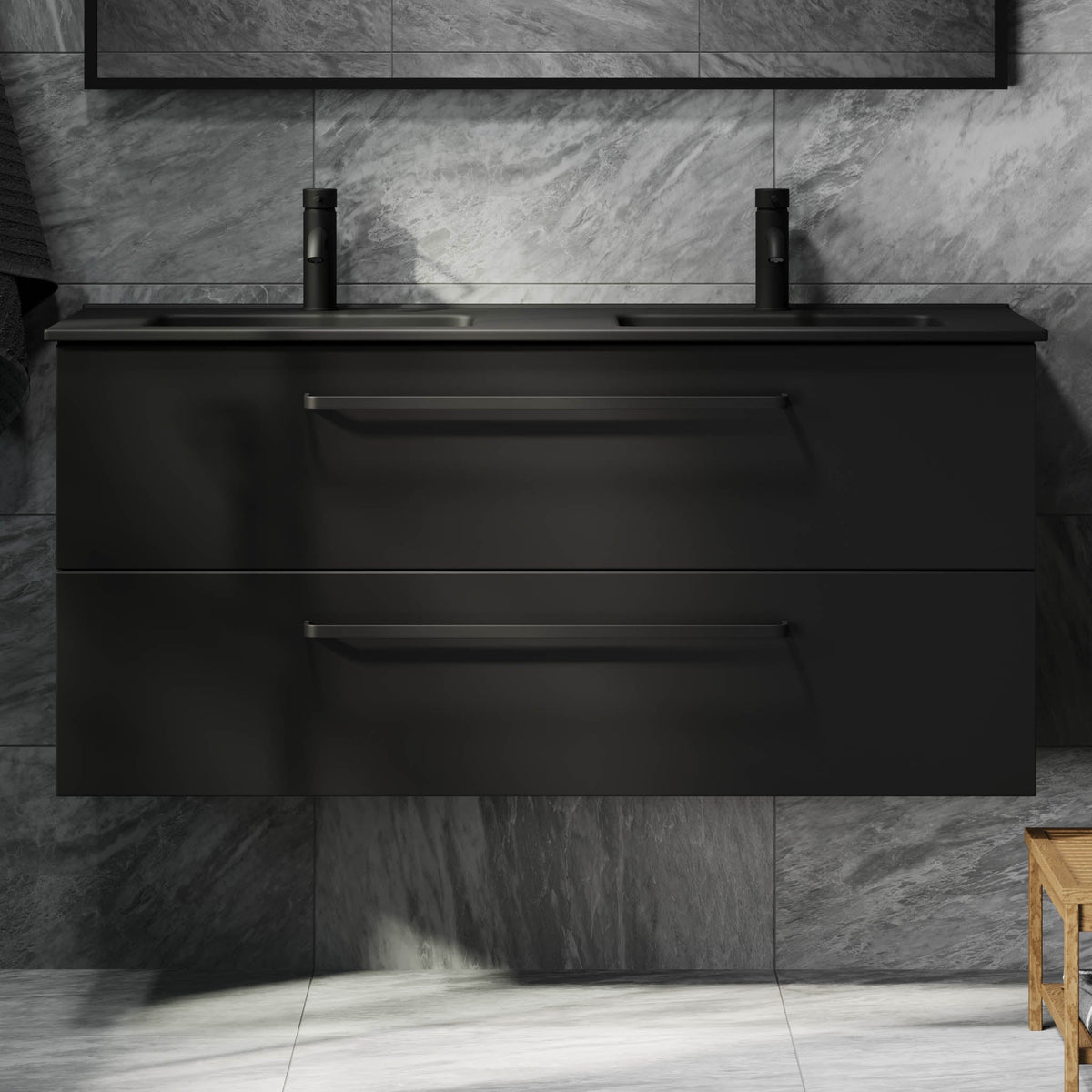 Vegsund, Furniture Set - Basin & Cabinet, Black Mat - 80 cm - MASTERSTORE - 8595677194449 - Furniture Set - Basin & Cabinet - 70-080-56-02-60 - 8595677194449