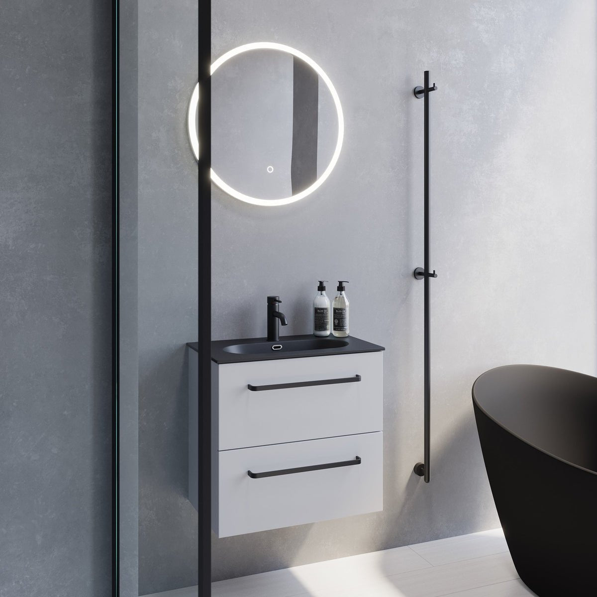 Veste Slimline Badrumsmöbel, Vit Matt - Tvättställsskåp - BATH DELUXE - PRESTIGE - 70 - 080 - 73 - 01 - 30 - BATHDELUXE SWEDEN