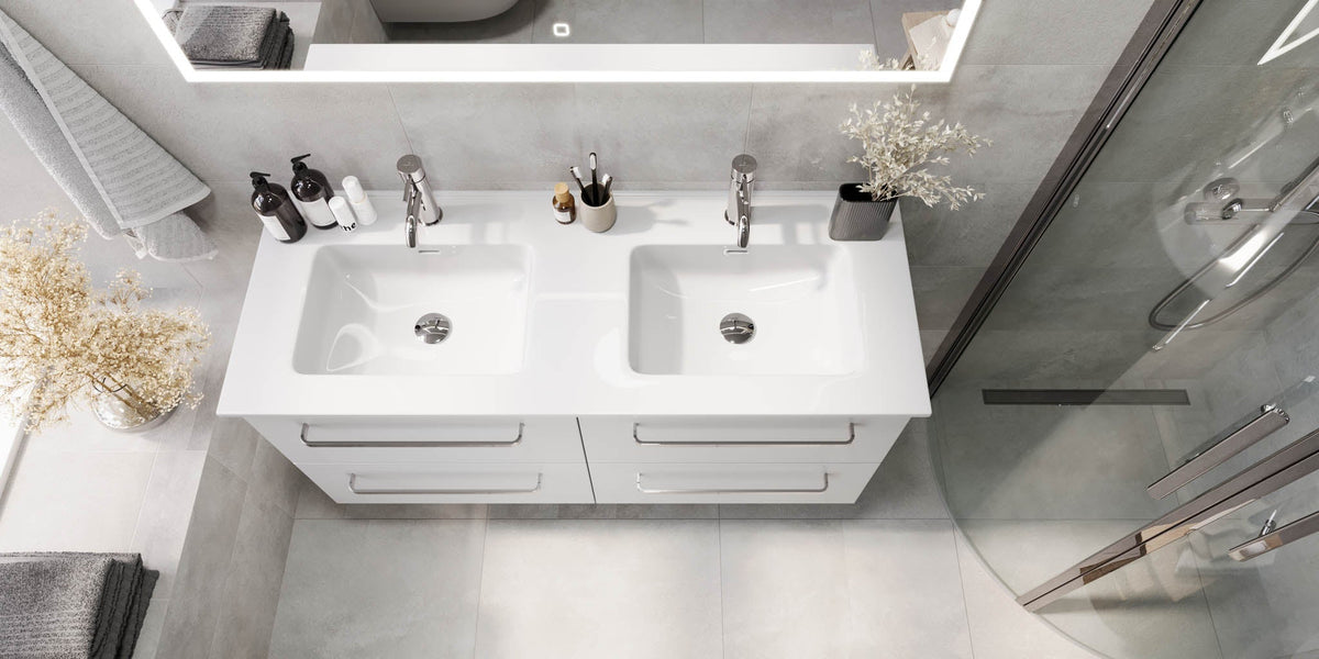Voss, Furniture Set - Basin & Cabinet, White Mat - 100 cm - MASTERSTORE - 8595677194319 - Furniture Set - Basin & Cabinet - 70-100-54-01-60 - 8595677194319