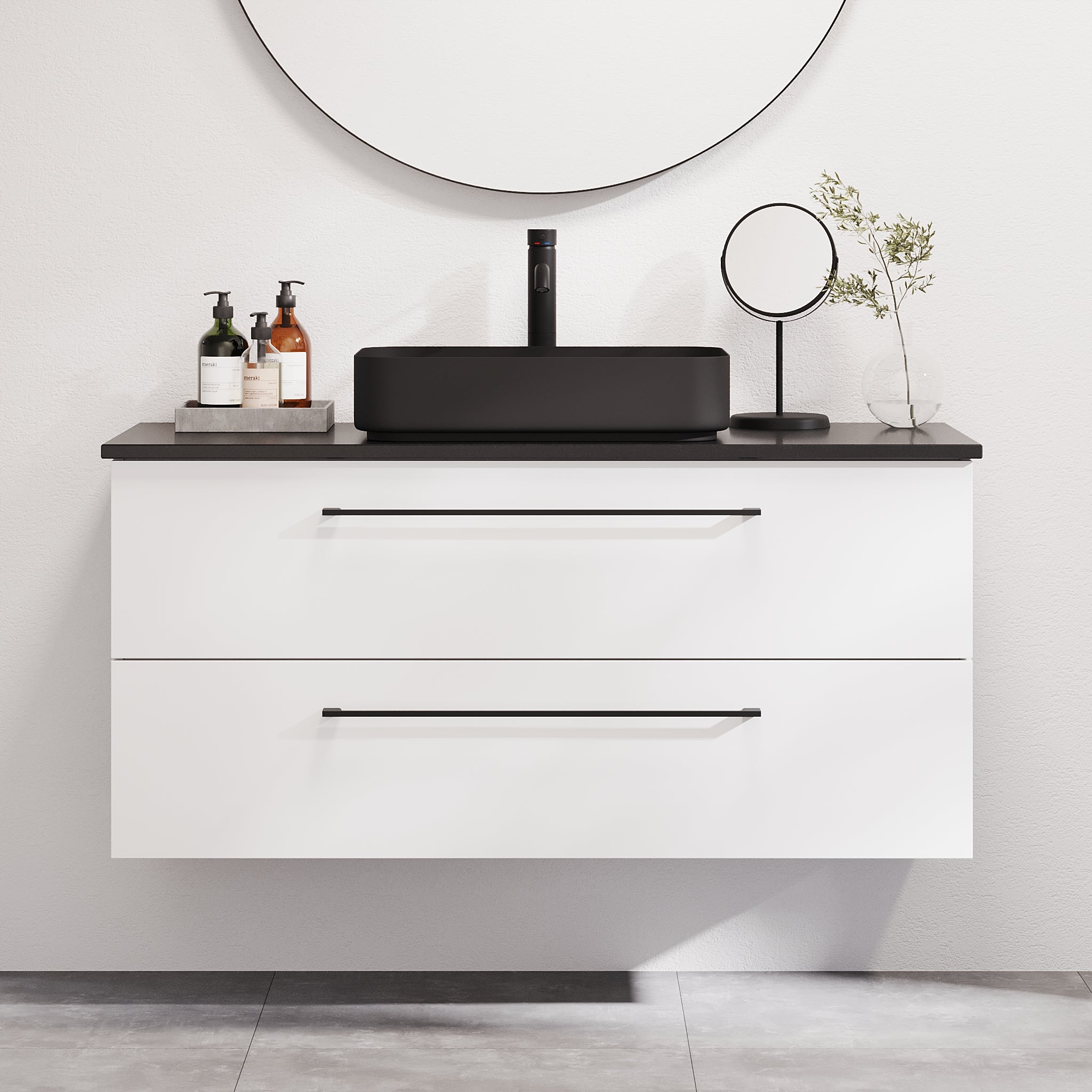 Vårhus Badrumsmöbel, Vit Matt - Tvättställsskåp - BATH DELUXE - PRESTIGE - 70 - 120 - 32 - 01 - 41 - BATHDELUXE SWEDEN