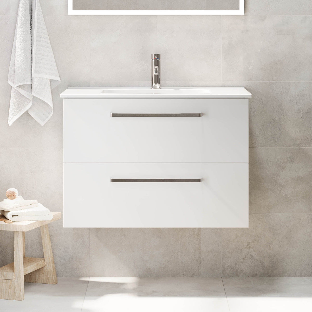 Voss, Furniture Set - Basin & Cabinet, White Mat - 120 cm - MASTERSTORE - 8595677194340 - Furniture Set - Basin & Cabinet - 70-120-54-01-62 - 8595677194340