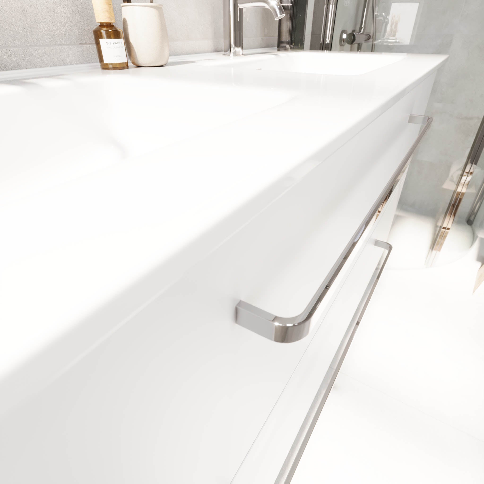 Voss Badrumsmöbel - Vit Matt - Badrumsmöbel - BATH DELUXE - PRESTIGE - 70-120-54-01-62 - BATHDELUXE SWEDEN