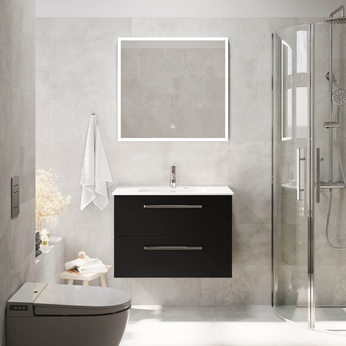 Voss, Furniture Set - Basin & Cabinet, Black Mat - 120 cm - MASTERSTORE - 8595677194388 - Furniture Set - Basin & Cabinet - 70-120-54-02-60 - 8595677194388