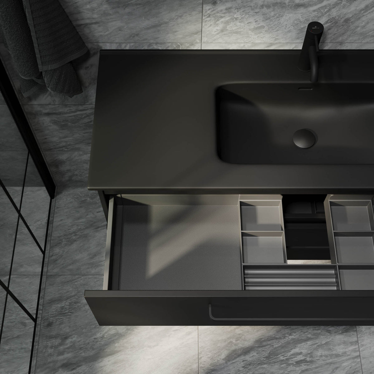 Vegsund, Furniture Set - Basin & Cabinet, Black Mat - 120 cm - MASTERSTORE - 8595677194487 - Furniture Set - Basin & Cabinet - 70-120-56-02-62 - 8595677194487