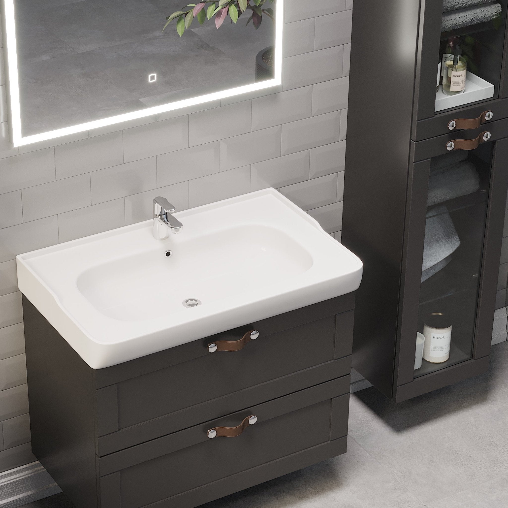 Namsos Badrumsmöbel, Svart Matt - Tvättställsskåp - BATH DELUXE - PRESTIGE - 71 - 060 - 09 - 02 - 00 - BATHDELUXE SWEDEN