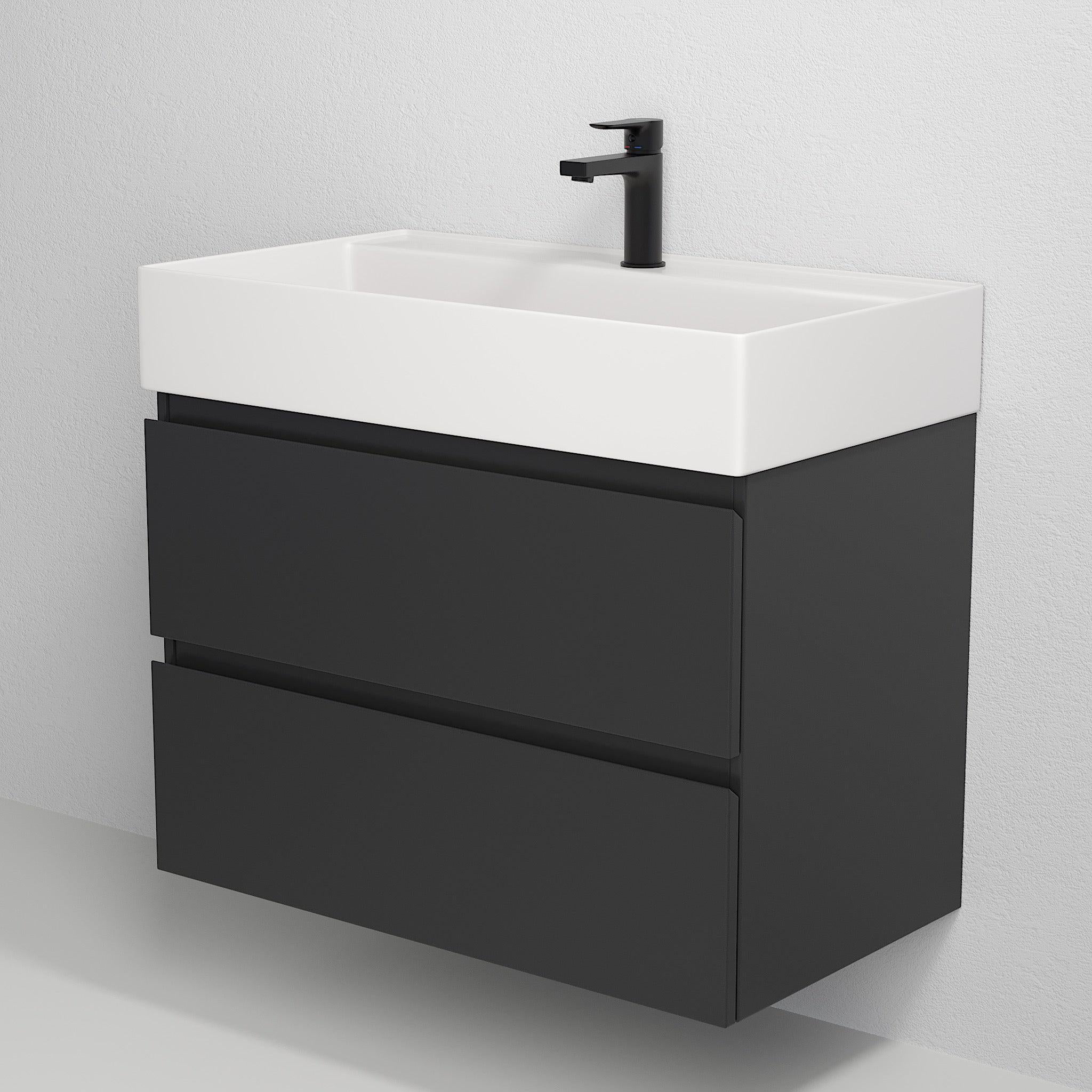 Sjøholt Badrumsmöbel, Svart Matt - Tvättställsskåp - BATH DELUXE - PRESTIGE - 73 - 060 - 06 - 02 - 00 - BATHDELUXE SWEDEN
