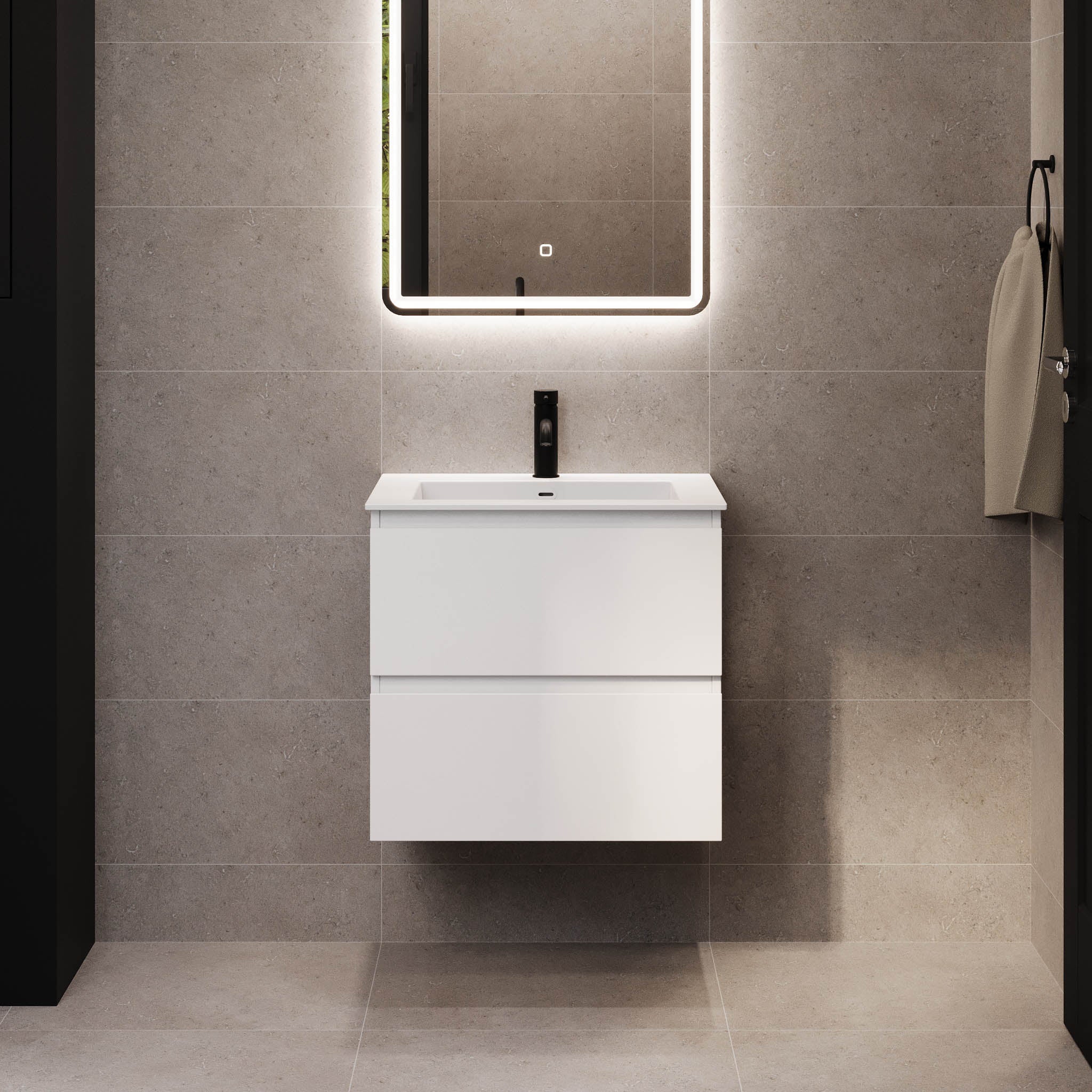 Sifjord Badrumsmöbel, Vit Matt - Tvättställsskåp - BATH DELUXE - PRESTIGE - 73 - 060 - 52 - 01 - 40 - BATHDELUXE SWEDEN