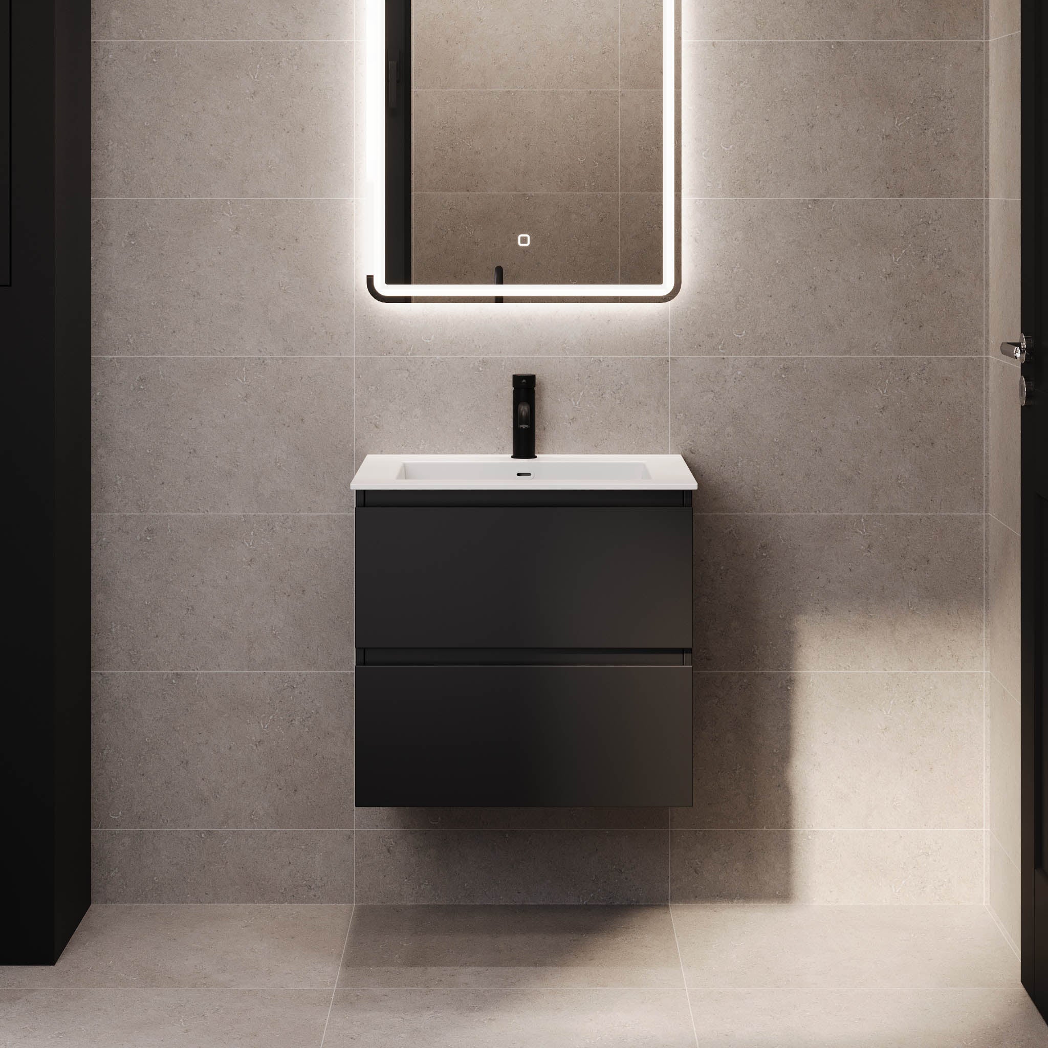 Sifjord Badrumsmöbel, Svart Matt - Tvättställsskåp - BATH DELUXE - PRESTIGE - 73 - 060 - 52 - 02 - 40 - BATHDELUXE SWEDEN