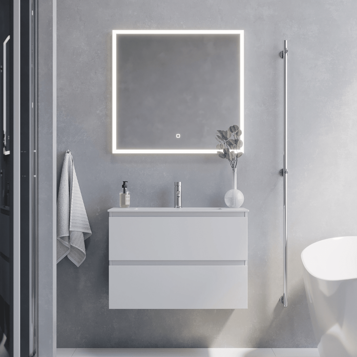 Sandshamn, Furniture Set - Basin & Cabinet, White Mat - 60 cm - MASTERSTORE - 8595677150902 - Furniture Set - Code - 73-060-70-01-30 - 8595677150902
