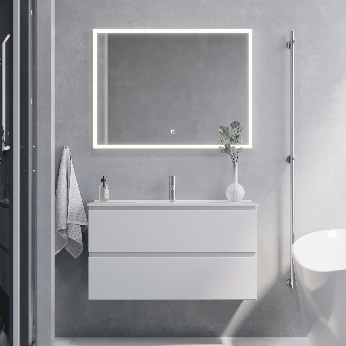 Sandshamn, Furniture Set - Basin & Cabinet, White Mat - 80 cm - MASTERSTORE - 8595677150933 - Furniture Set - Code - 73-080-70-01-30 - 8595677150933