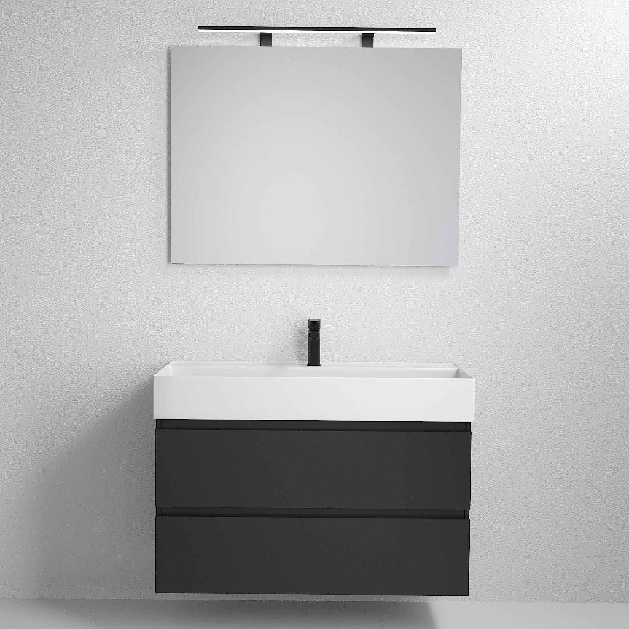 Sjøholt Badrumsmöbel, Svart Matt - Tvättställsskåp - BATH DELUXE - PRESTIGE - 73 - 100 - 06 - 02 - 00 - BATHDELUXE SWEDEN