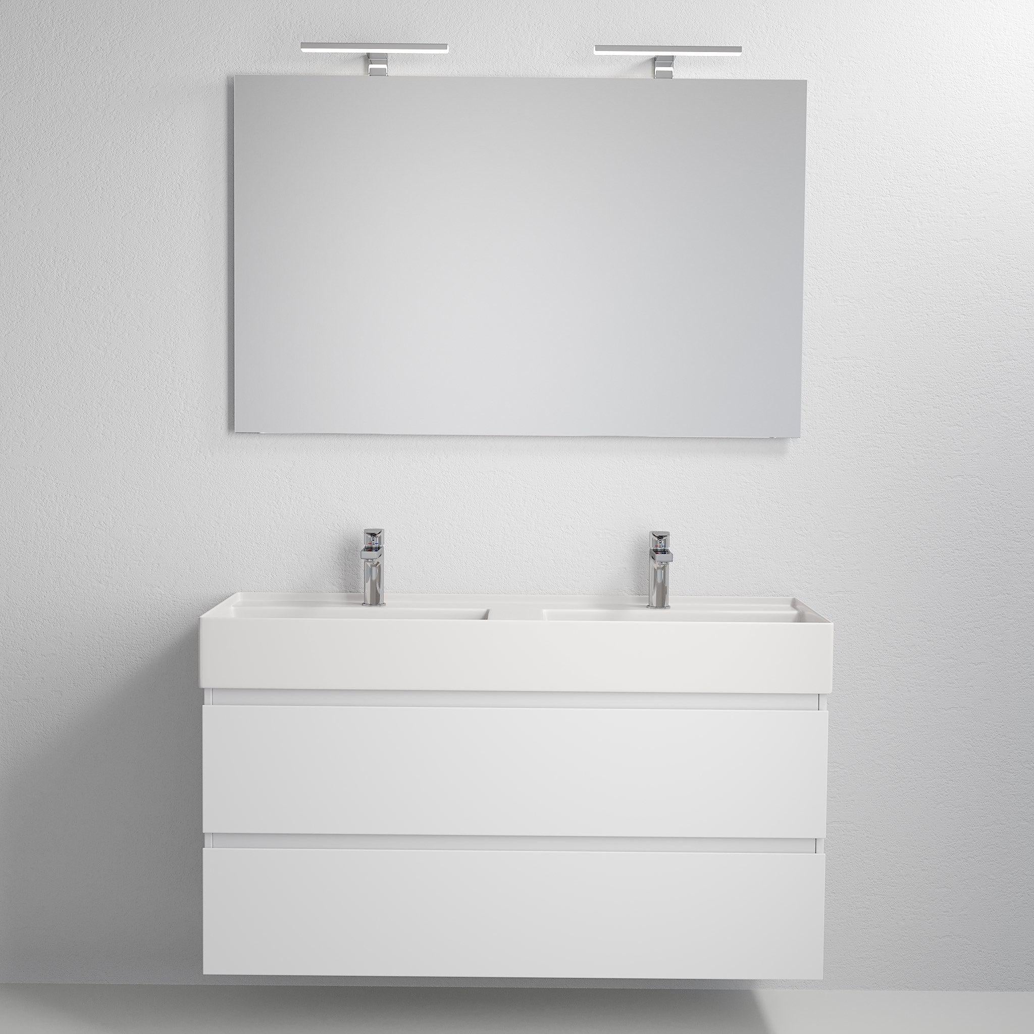 Sjøholt Badrumsmöbel, Vit Matt - Tvättställsskåp - BATH DELUXE - PRESTIGE - 73 - 120 - 06 - 01 - 00 - BATHDELUXE SWEDEN