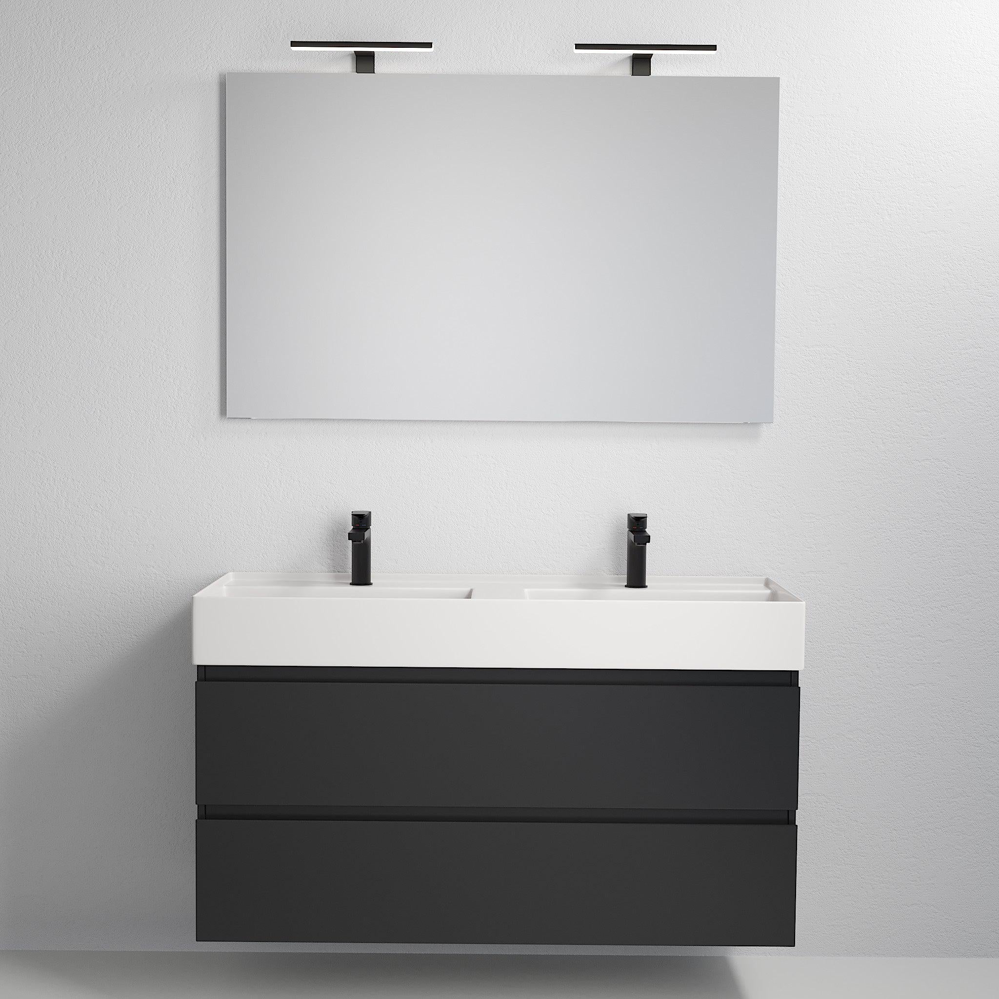 Sjøholt Badrumsmöbel, Svart Matt - Tvättställsskåp - BATH DELUXE - PRESTIGE - 73 - 120 - 06 - 02 - 00 - BATHDELUXE SWEDEN