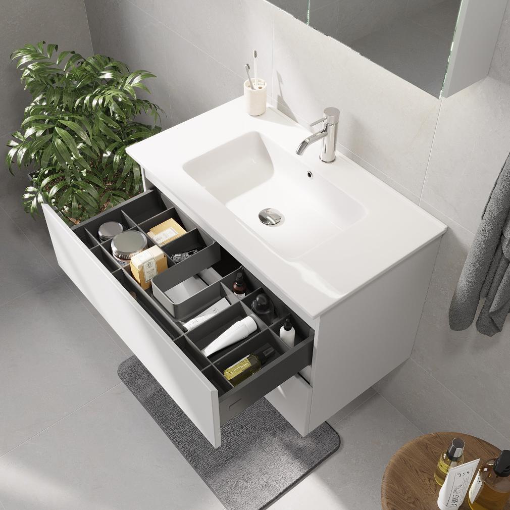 Saltnes Badrumsmöbel, Vit Matt - Tvättställsskåp - BATH DELUXE - PRESTIGE - 73 - 120 - 50 - 01 - 41 - BATHDELUXE SWEDEN