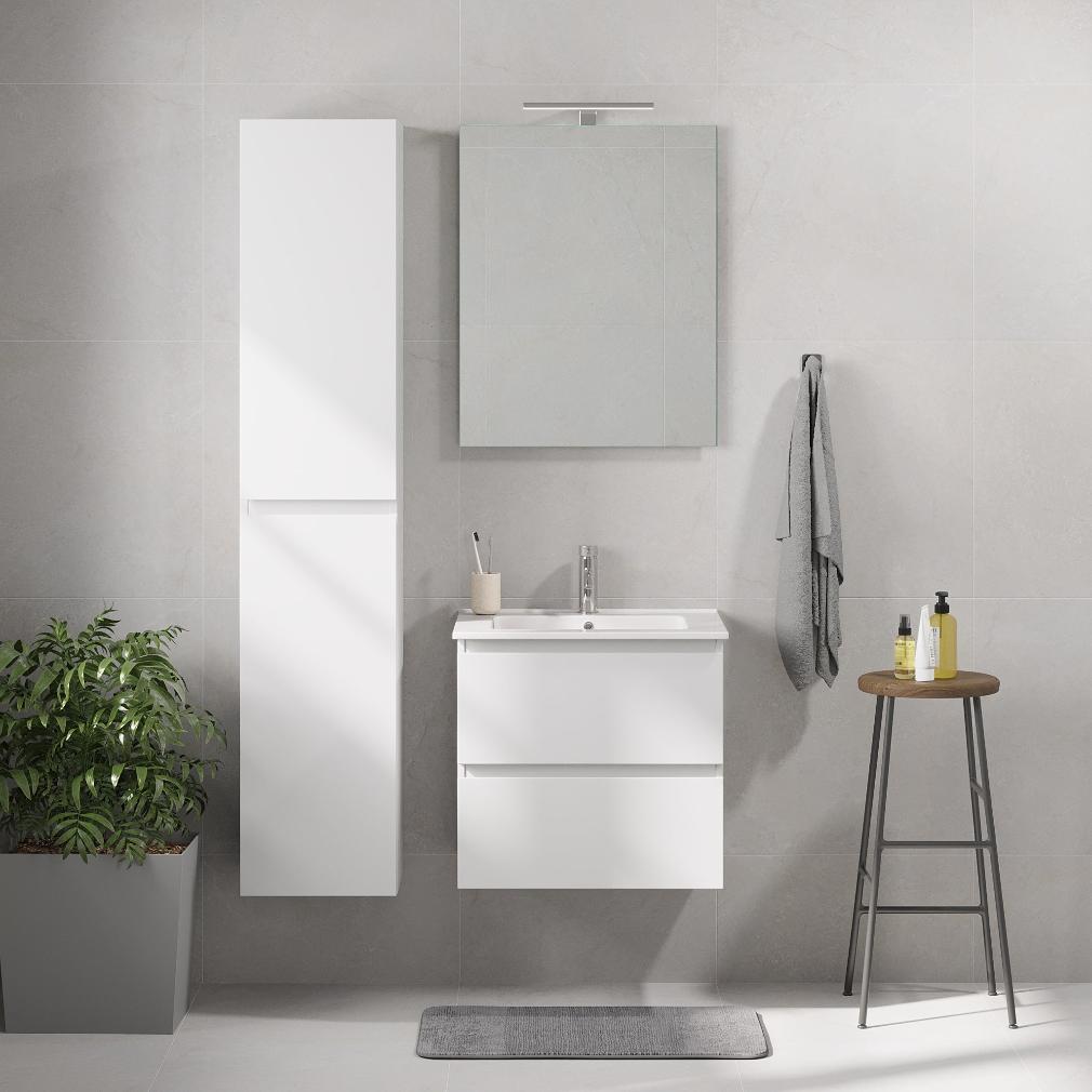 Saltnes Badrumsmöbel, Vit Matt - Tvättställsskåp - BATH DELUXE - PRESTIGE - 73 - 120 - 50 - 01 - 41 - BATHDELUXE SWEDEN