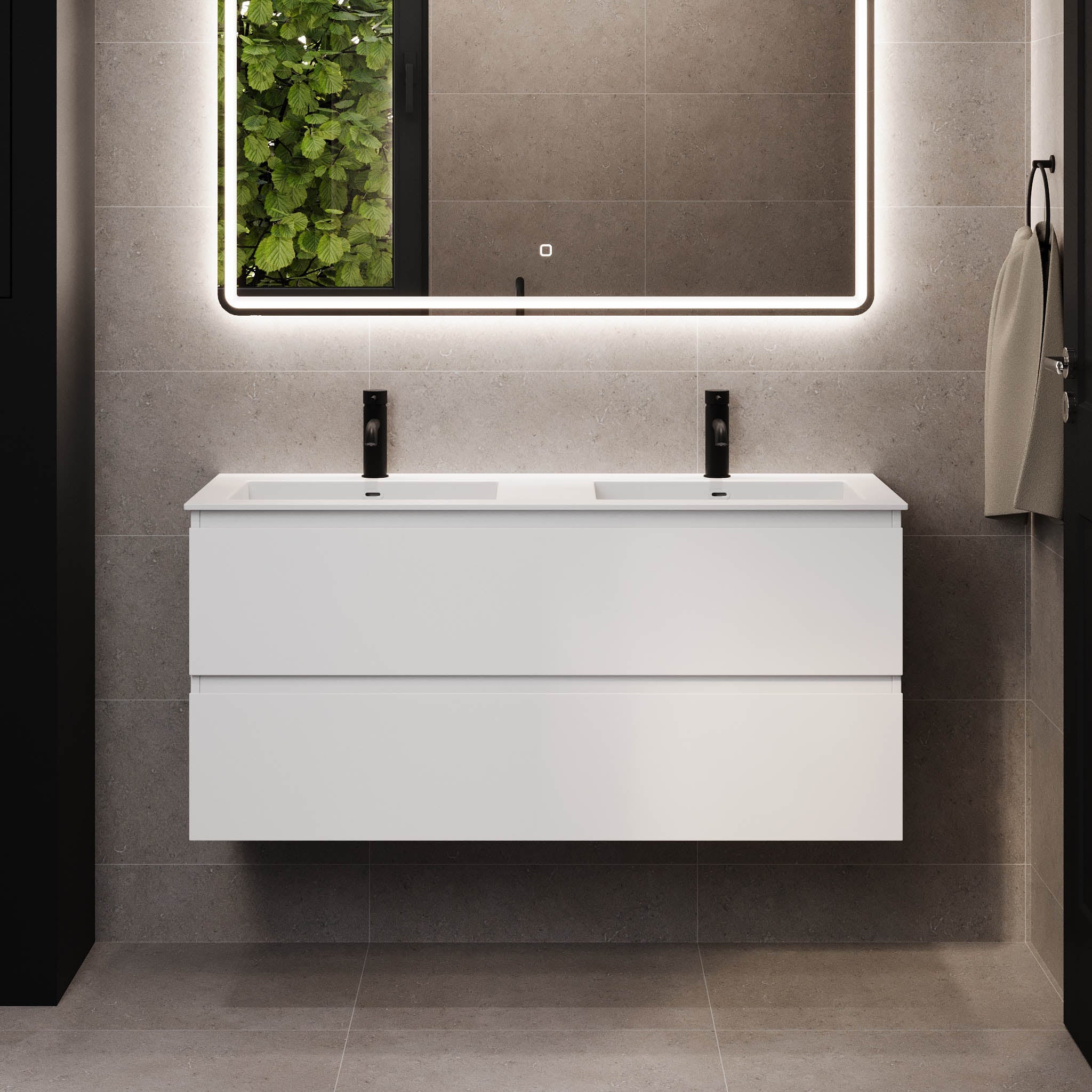 Sifjord Badrumsmöbel, Vit Matt - Tvättställsskåp - BATH DELUXE - PRESTIGE - 73 - 120 - 52 - 01 - 41 - BATHDELUXE SWEDEN