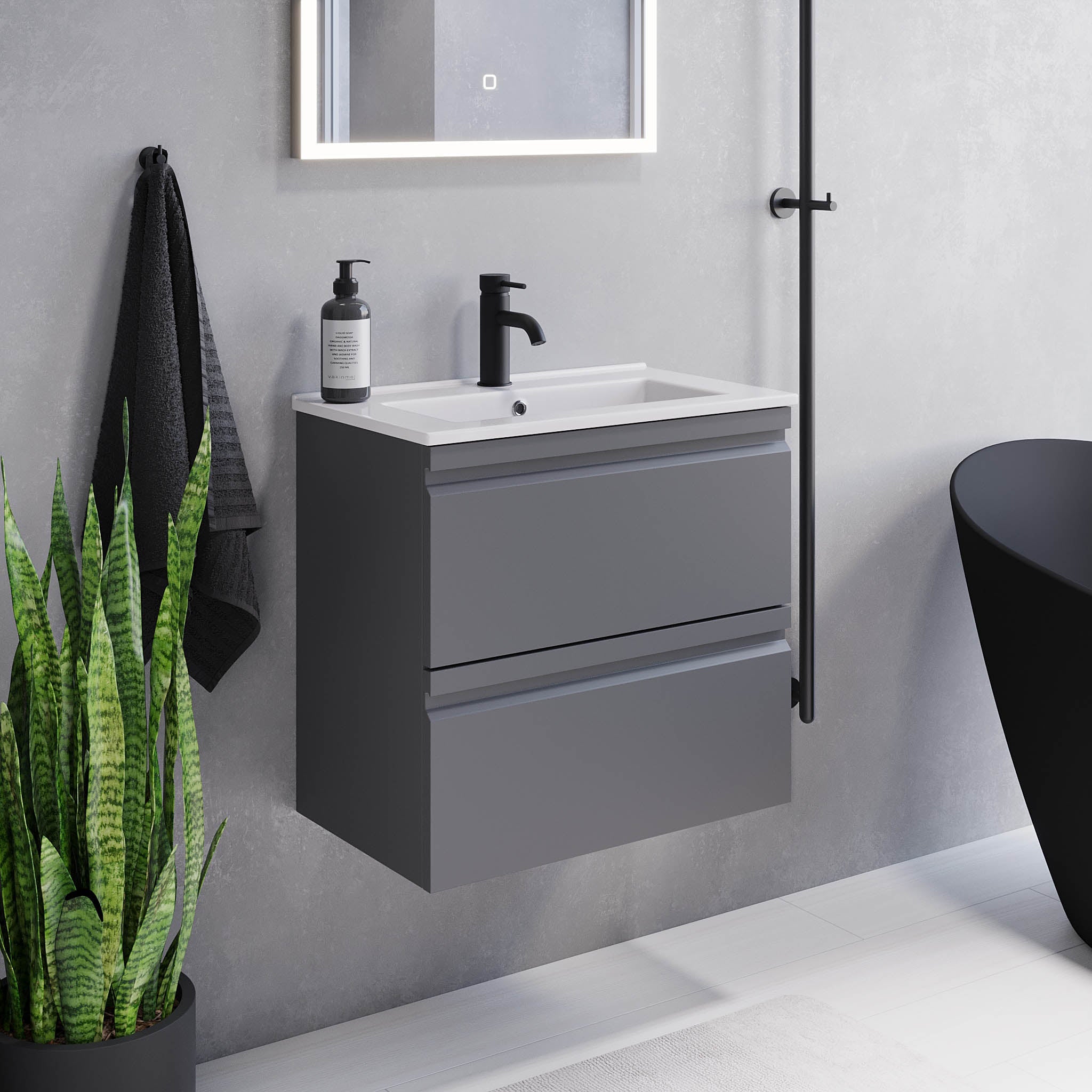 Knarrlagsund Badrumsmöbel, Grå Matt - Tvättställsskåp - BATH DELUXE - PRESTIGE - 74 - 060 - 70 - 03 - 30 - BATHDELUXE SWEDEN