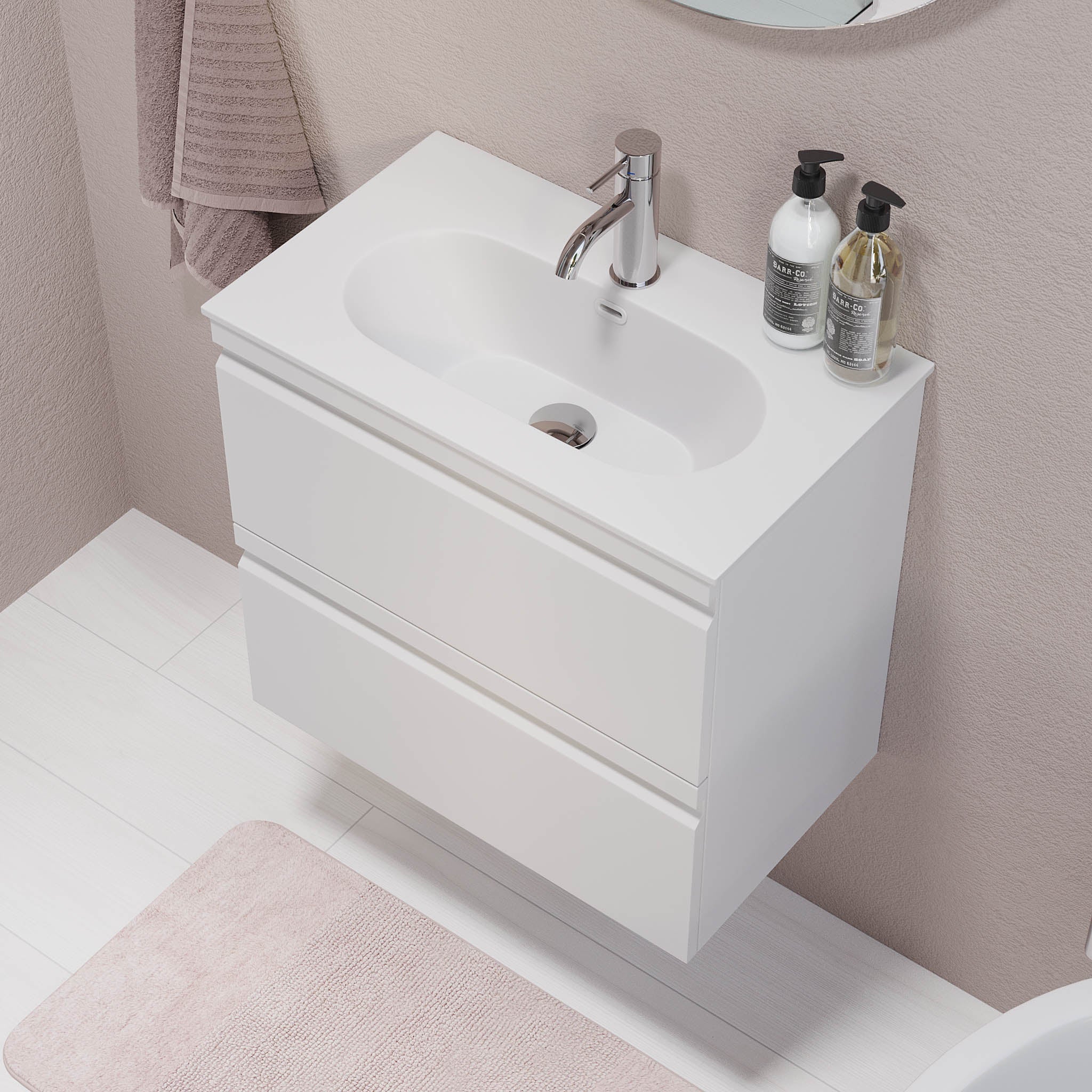Kongsberg Badrumsmöbel, Vit Matt - Tvättställsskåp - BATH DELUXE - PRESTIGE - 74 - 060 - 72 - 01 - 30 - BATHDELUXE SWEDEN