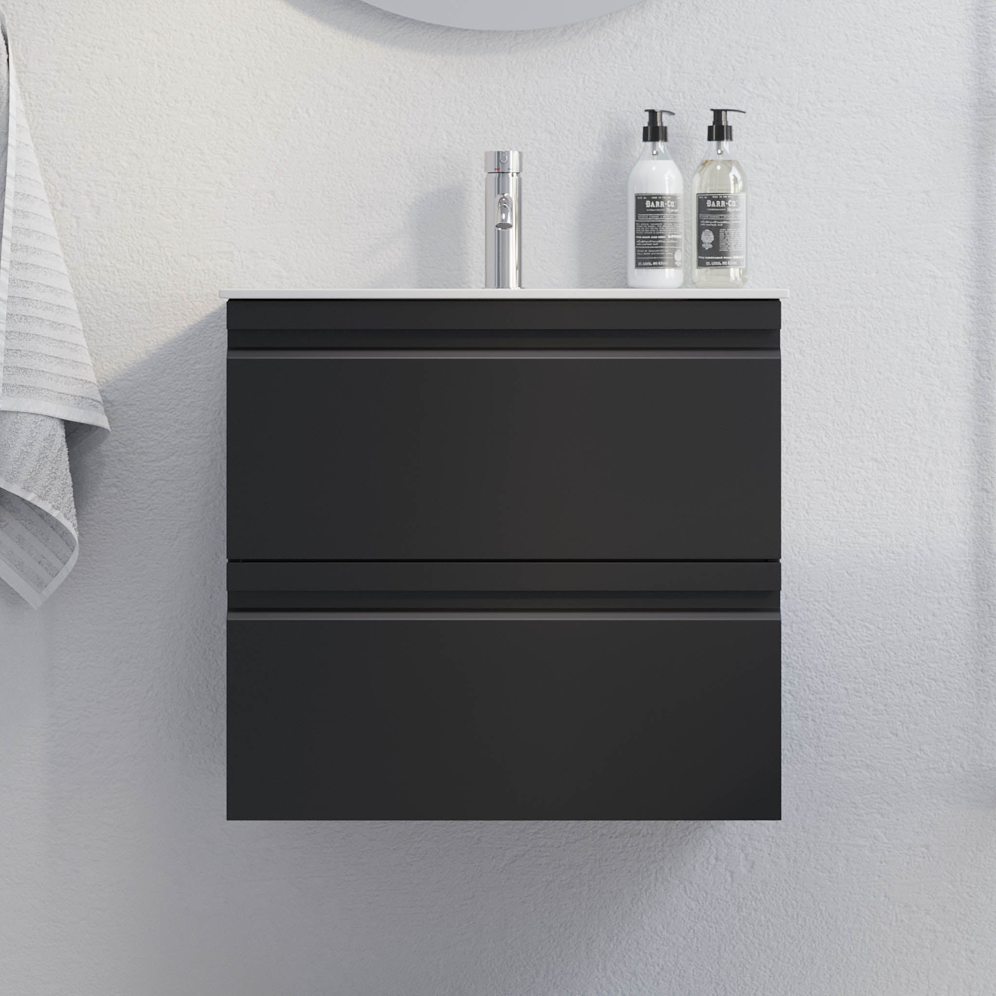 Kongsberg Badrumsmöbel, Svart Matt - Tvättställsskåp - BATH DELUXE - PRESTIGE - 74 - 080 - 72 - 02 - 30 - BATHDELUXE SWEDEN