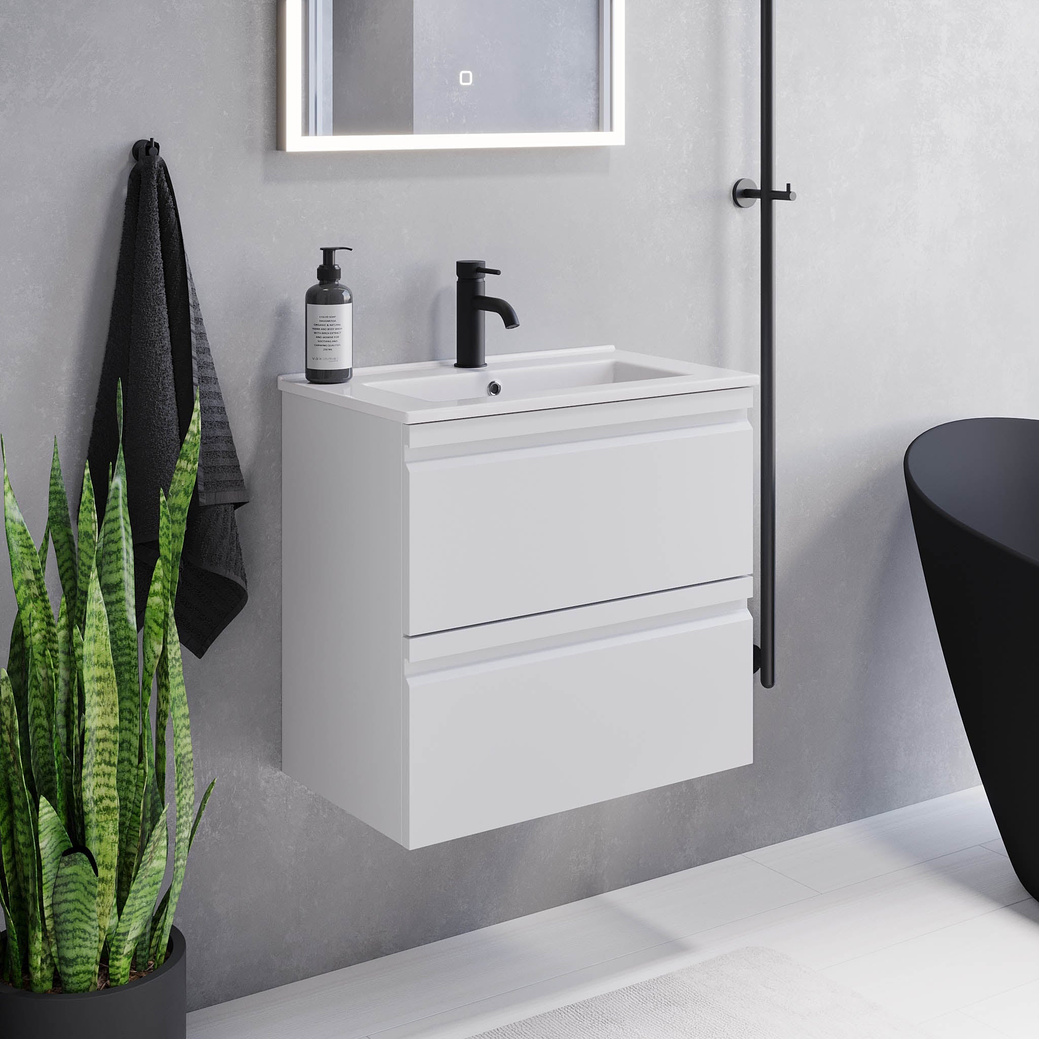 Knarrlagsund Badrumsmöbel, Vit Matt - Tvättställsskåp - BATH DELUXE - PRESTIGE - 74 - 100 - 70 - 01 - 30 - BATHDELUXE SWEDEN