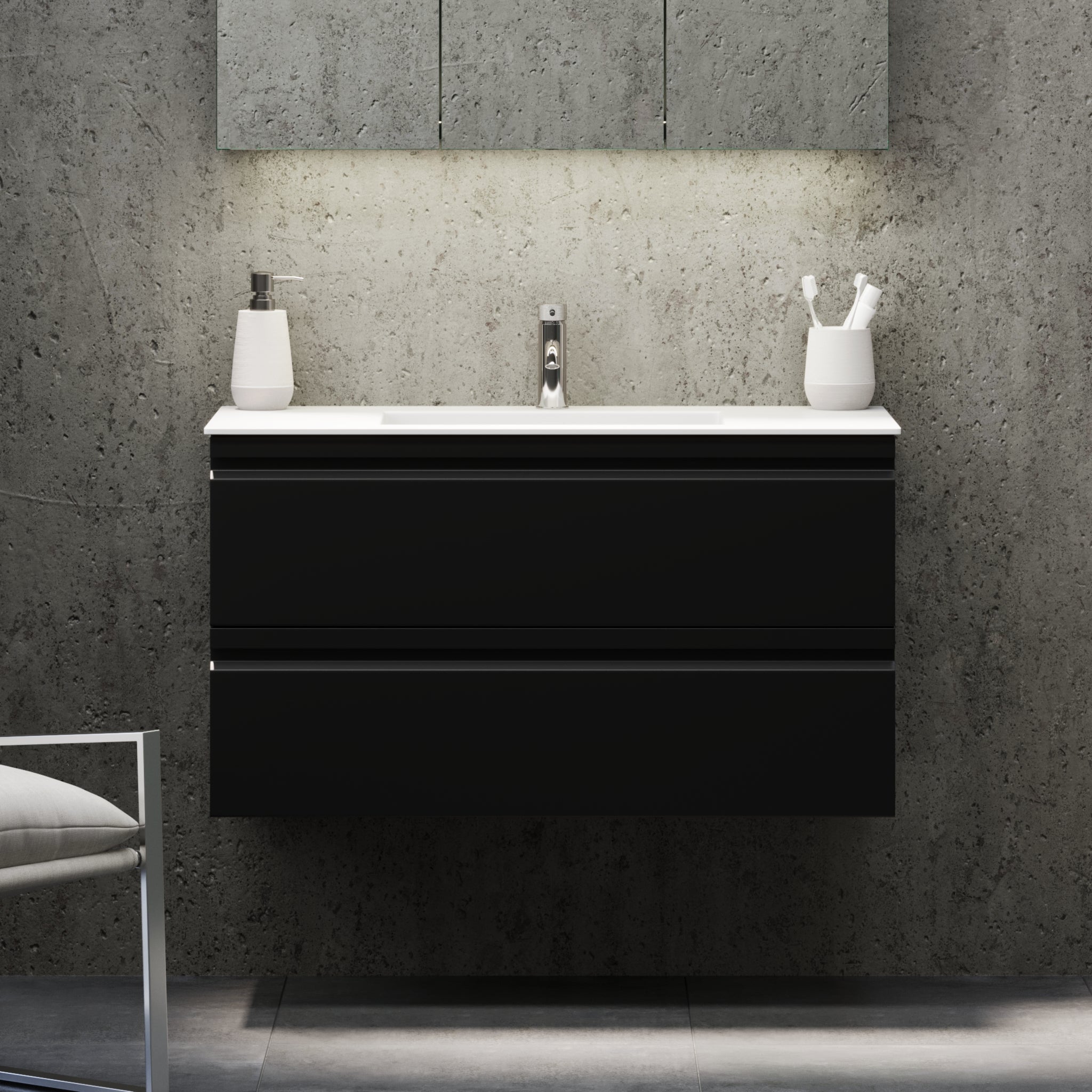 Knarrlagsund, Furniture Set - Code, Black Mat - 120 cm - MASTERSTORE - 8595677171266 - Furniture Set - Code - 74 - 120 - 52 - 02 - 42 - 8595677171266