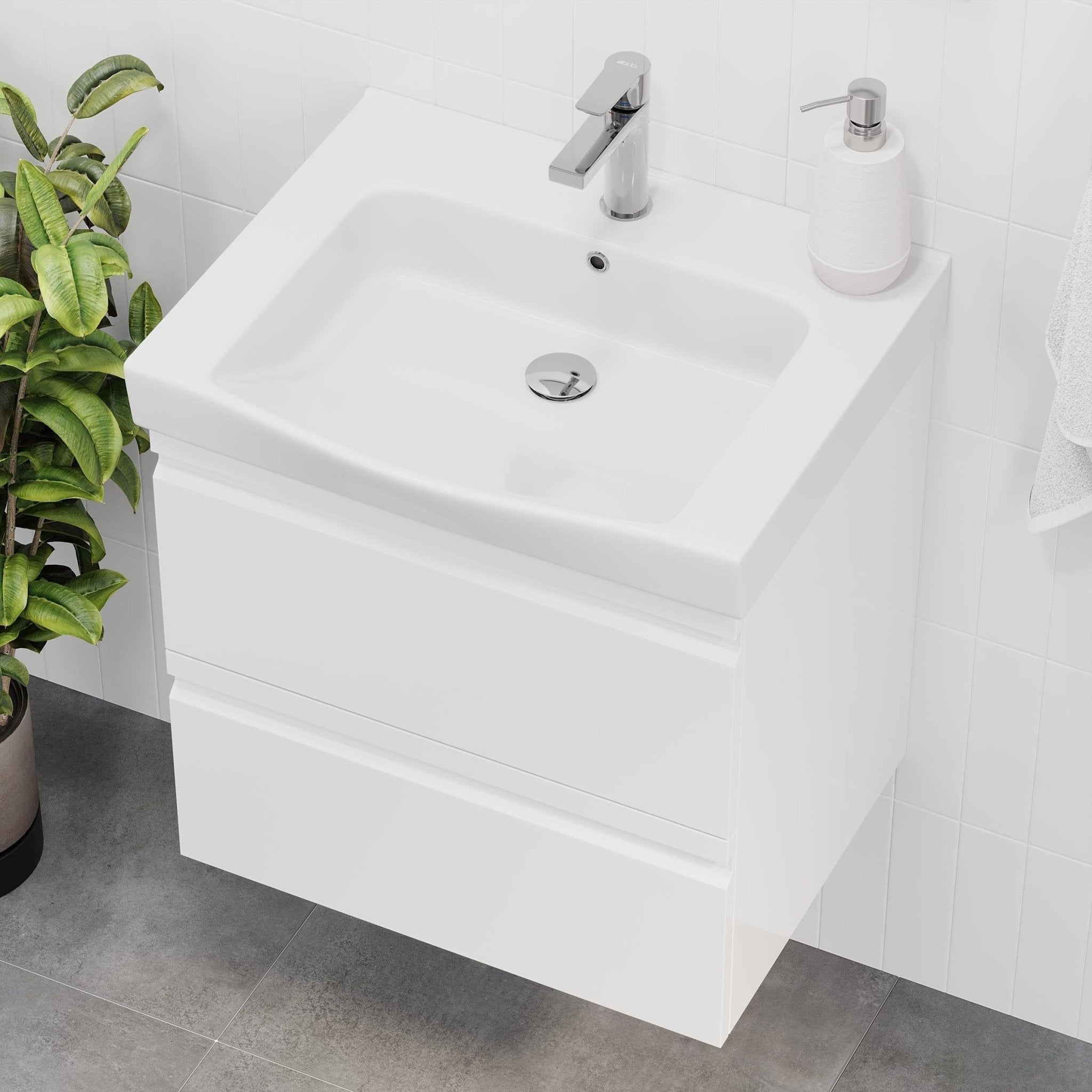 Kroken Badrumsmöbel, Vit Högblank - Tvättställsskåp - BATH DELUXE - PRESTIGE - 74 - 120 - 62 - 11 - 41 - BATHDELUXE SWEDEN