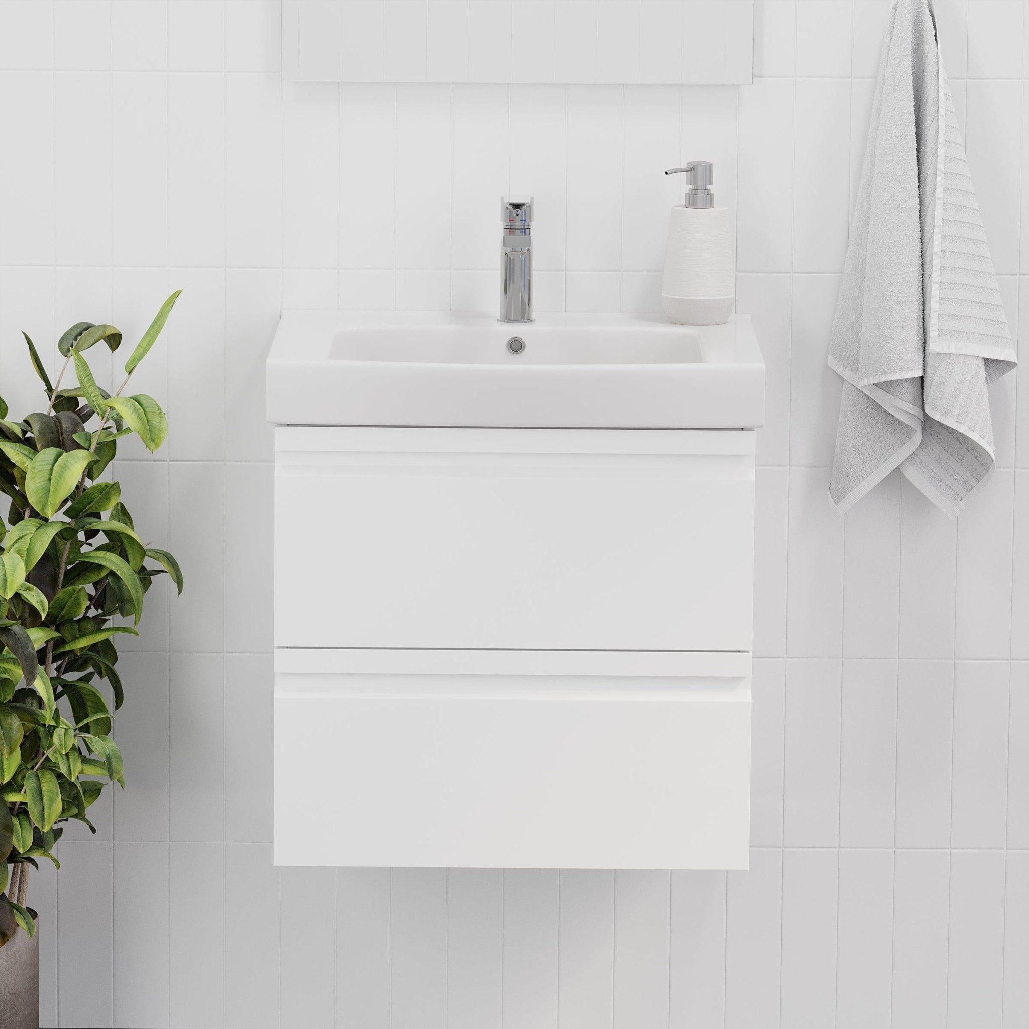 Kroken Badrumsmöbel, Vit Högblank - Tvättställsskåp - BATH DELUXE - PRESTIGE - 74 - 120 - 62 - 11 - 41 - BATHDELUXE SWEDEN