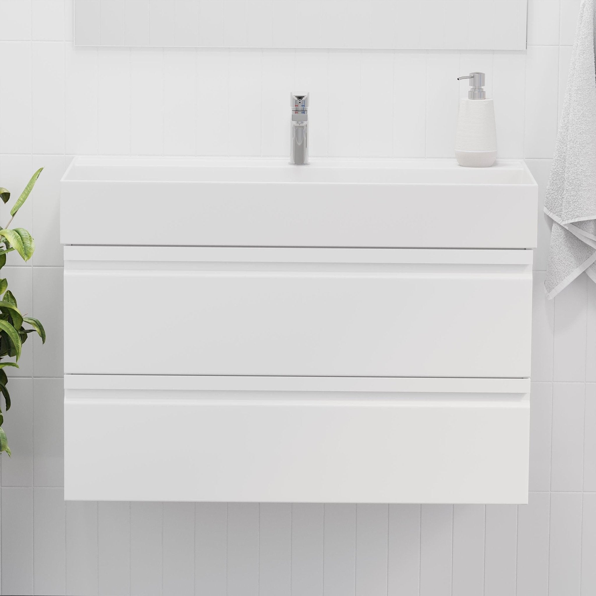Karvåg Badrumsmöbel, Vit Högblank - Tvättställsskåp - BATH DELUXE - PRESTIGE - 74 - 120 - 64 - 11 - 41 - BATHDELUXE SWEDEN